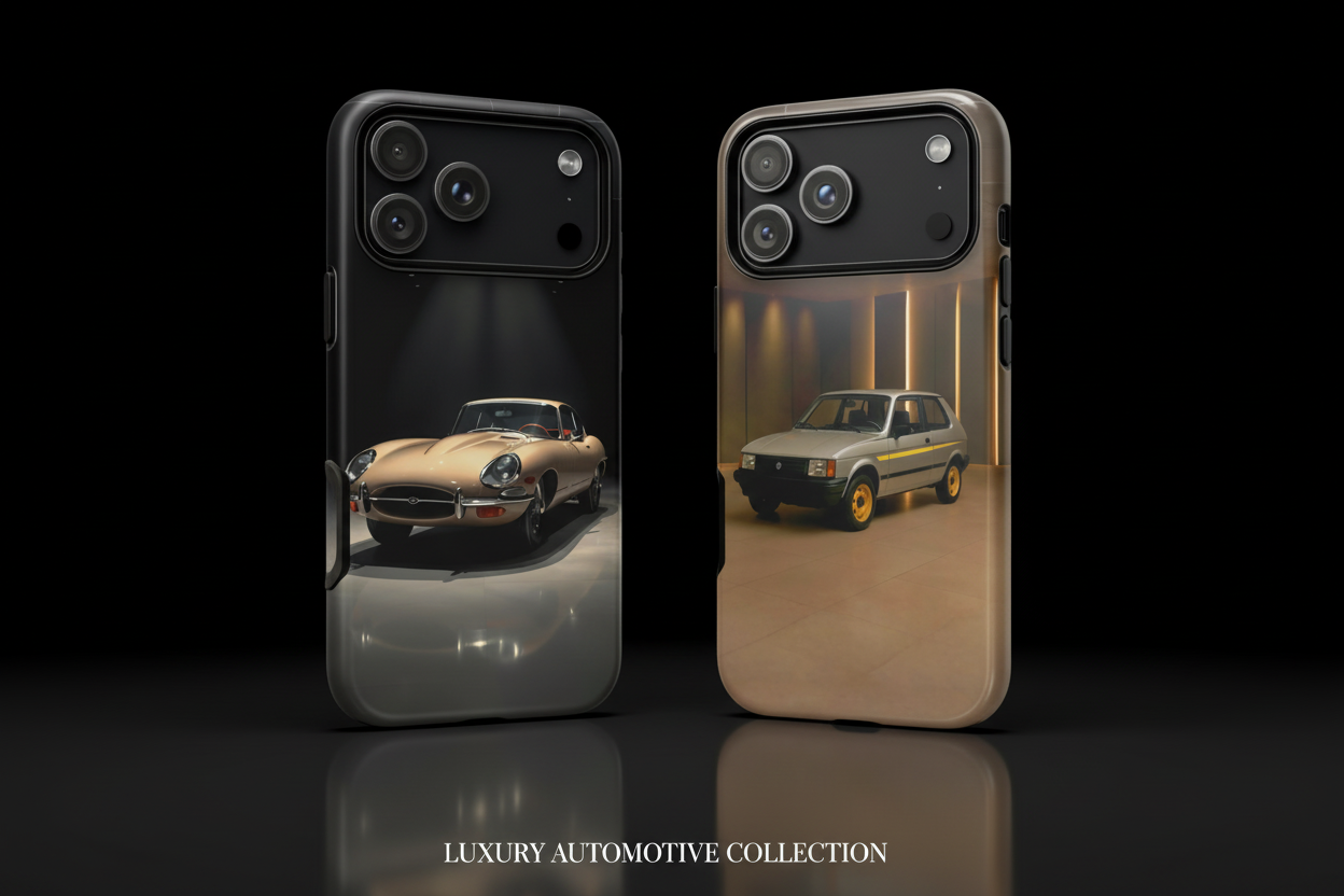 Collection coques iPhone voiture de collection vintage TechNova - Jaguar E-Type classique et voiture rétro urbaine - Protection premium design automobile