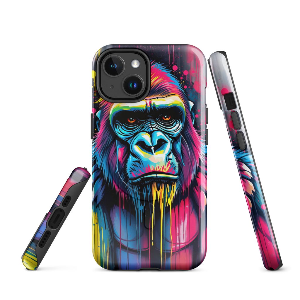 Coque iPhone MagSafe Graffiti Gorille TechNova - Design street art avec couleurs néon vibrantes