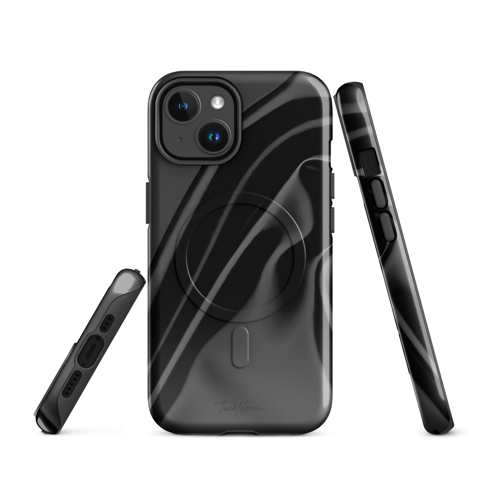 Coque iPhone MagSafe TechNova Couture Signature - Design premium haute couture avec protection renforcée et compatibilité MagSafe