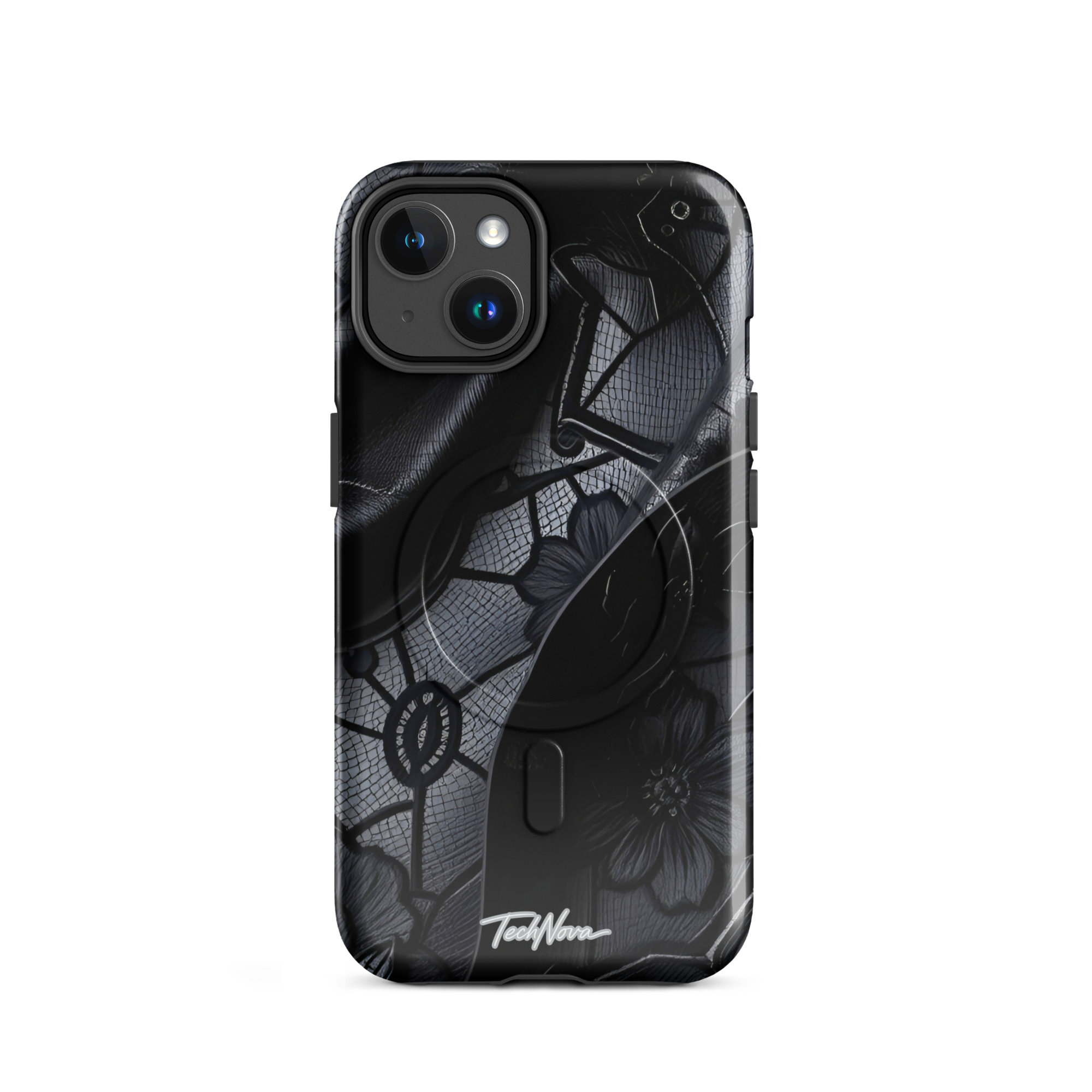 Coque iPhone MagSafe TechNova Couture Signature - Design premium haute couture avec protection renforcée et compatibilité MagSafe