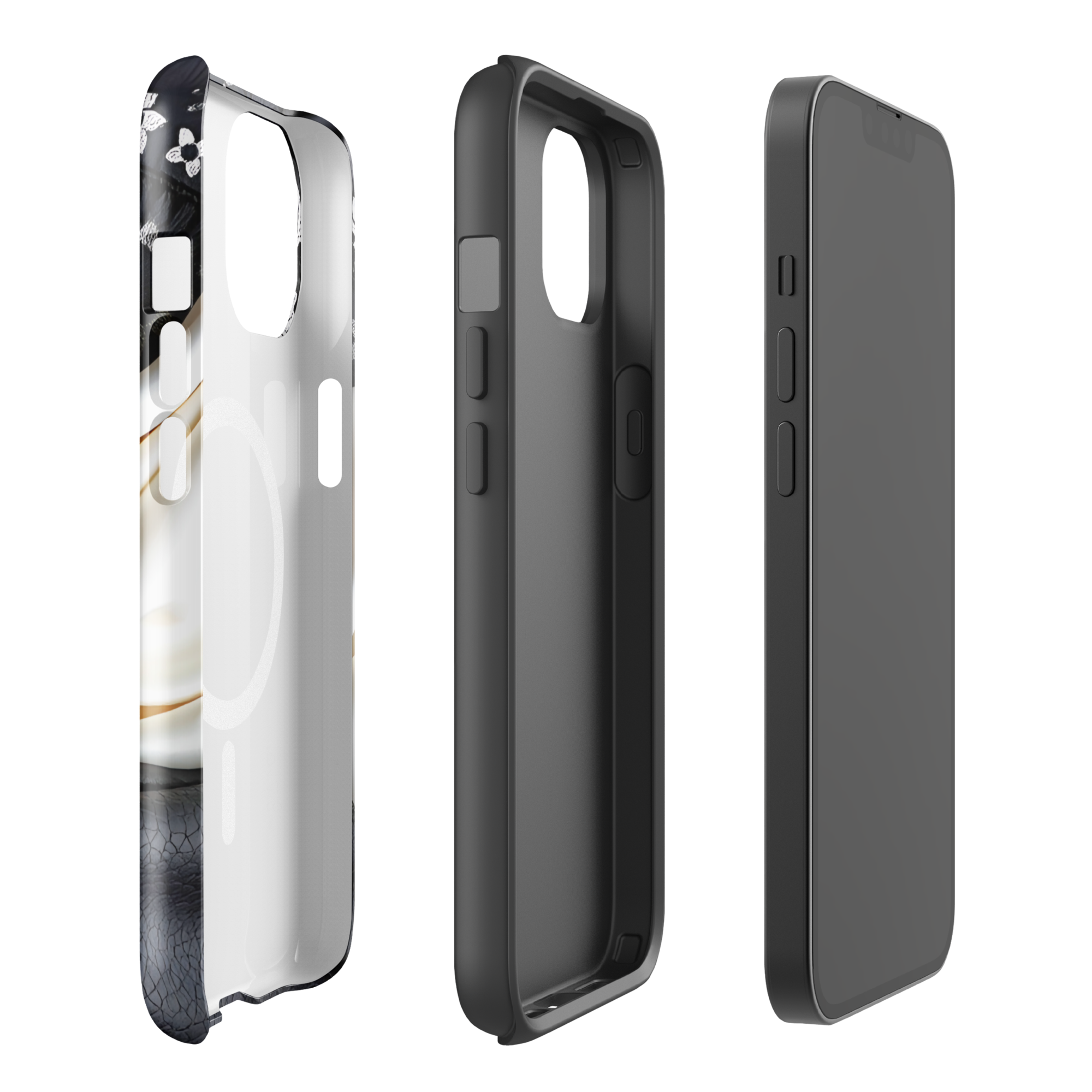 Coque iPhone MagSafe TechNova Couture Signature - Design premium haute couture avec protection renforcée et compatibilité MagSafe