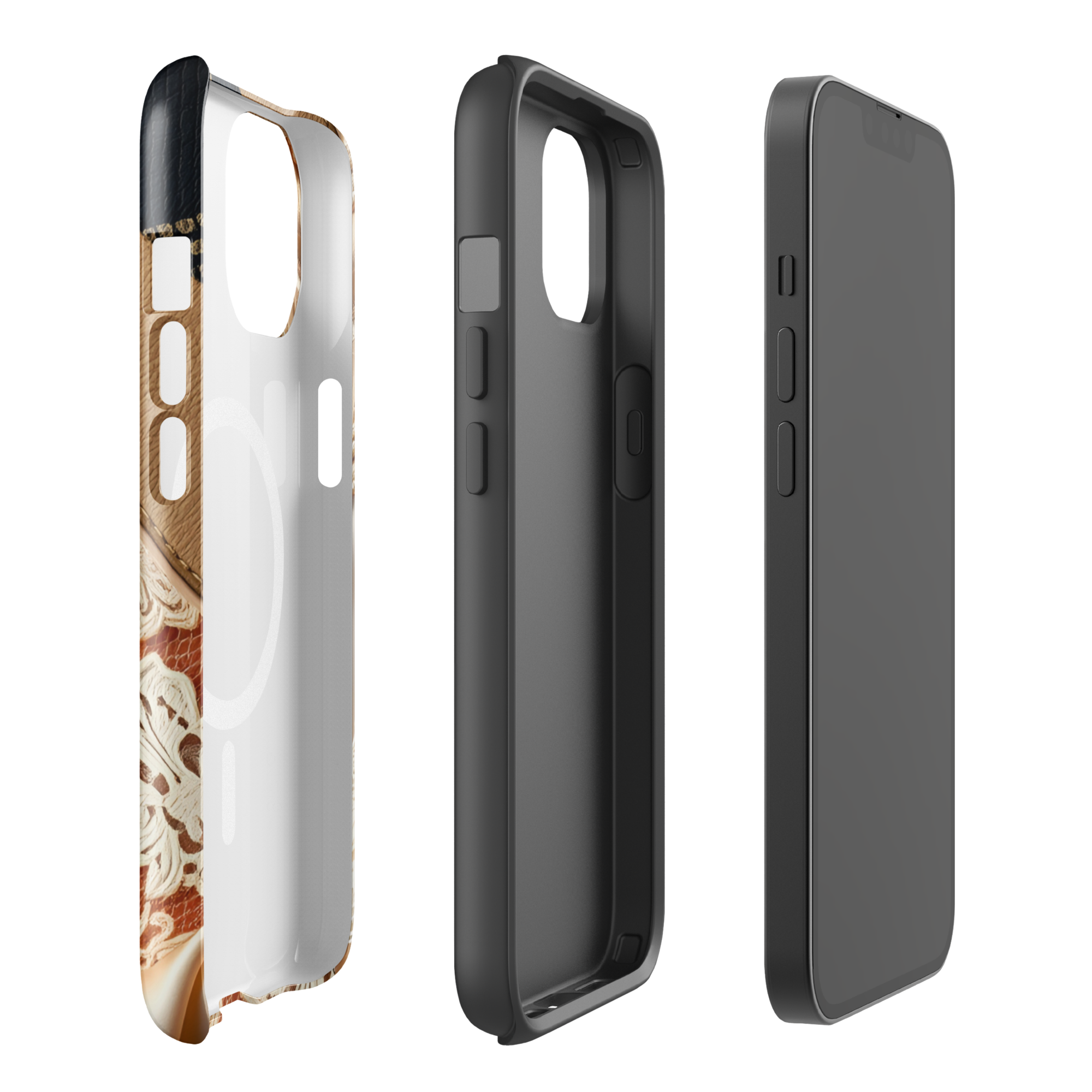 Coque iPhone MagSafe TechNova Couture Signature - Design premium haute couture avec protection renforcée et compatibilité MagSafe