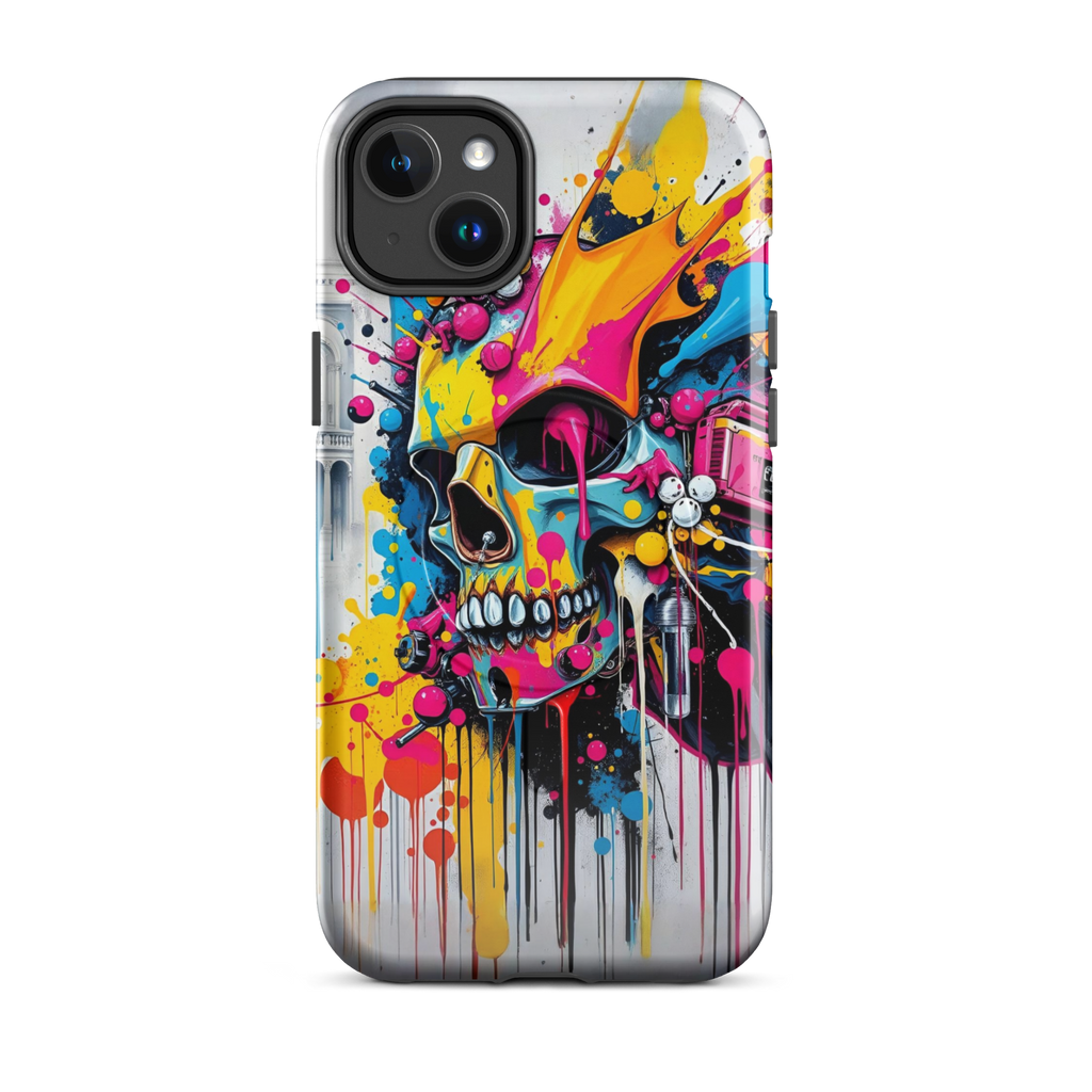 Coque iPhone TechNova Graffiti - Vue arrière avec artwork skull coloré et protection premium