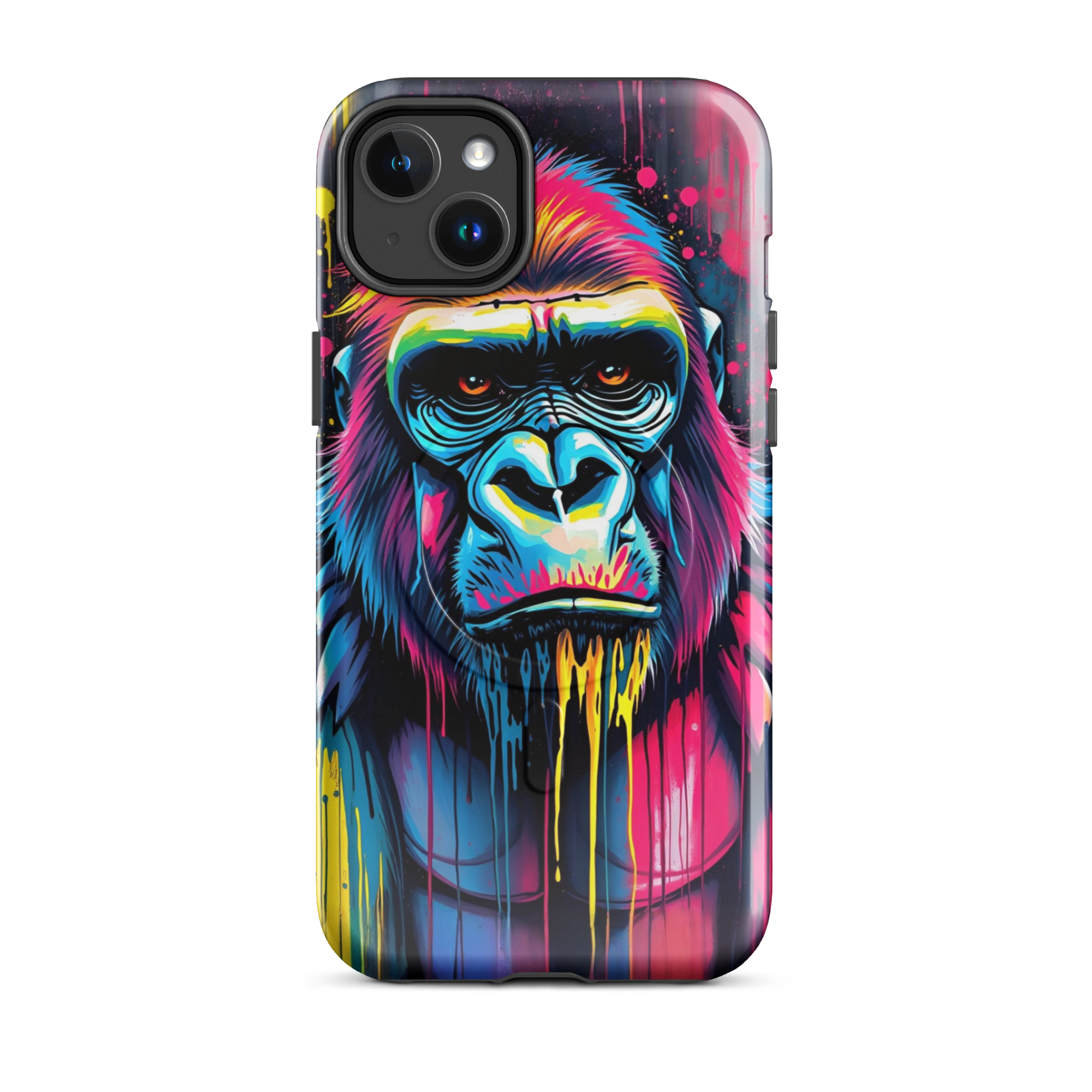 Coque iPhone MagSafe Graffiti Gorille TechNova - Design street art avec couleurs néon vibrantes