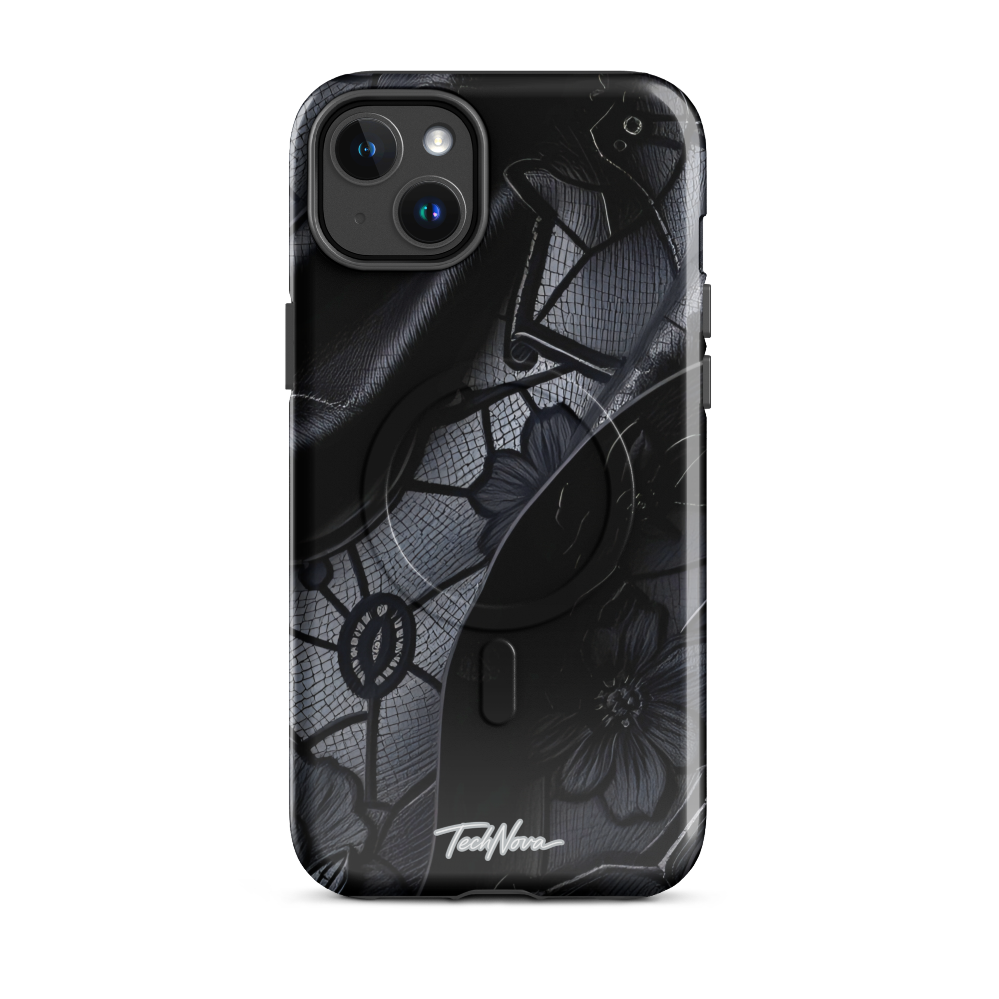 Coque iPhone MagSafe TechNova Couture Signature - Design premium haute couture avec protection renforcée et compatibilité MagSafe