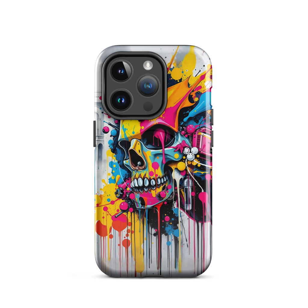 Coque iPhone TechNova Graffiti - Vue arrière avec artwork skull coloré et protection premium