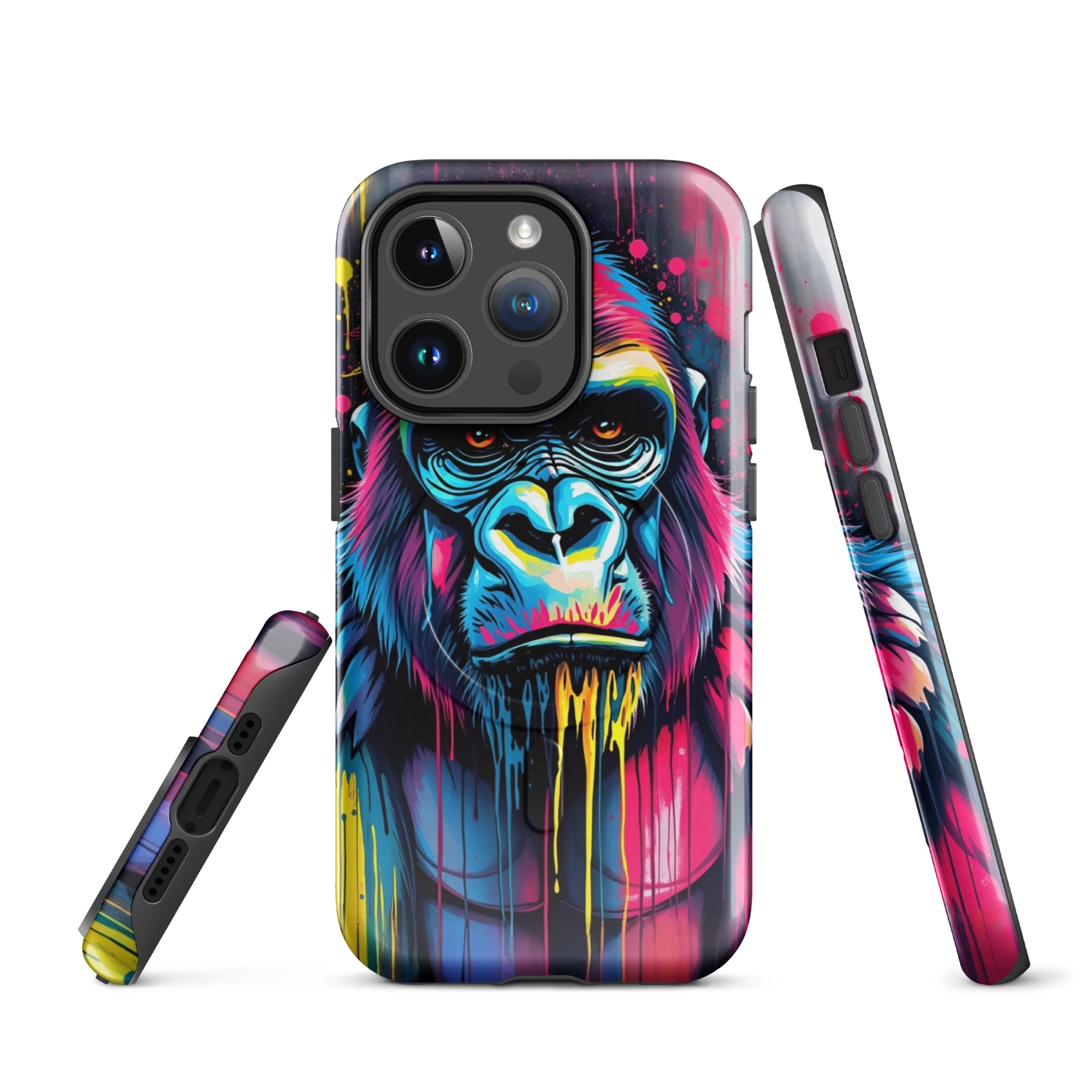 Coque iPhone MagSafe Graffiti Gorille TechNova - Design street art avec couleurs néon vibrantes