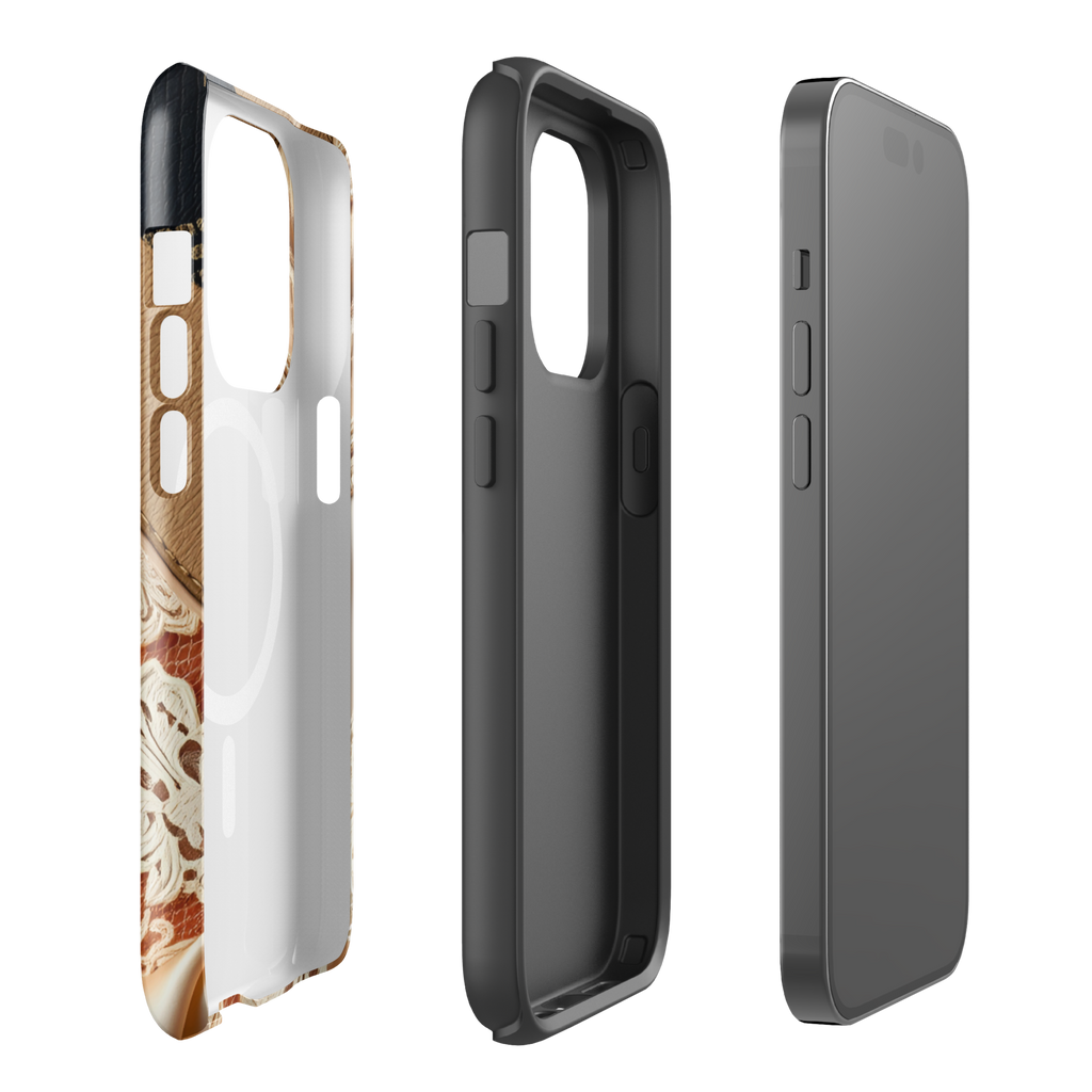 Coque iPhone MagSafe TechNova Couture Signature - Design premium haute couture avec protection renforcée et compatibilité MagSafe