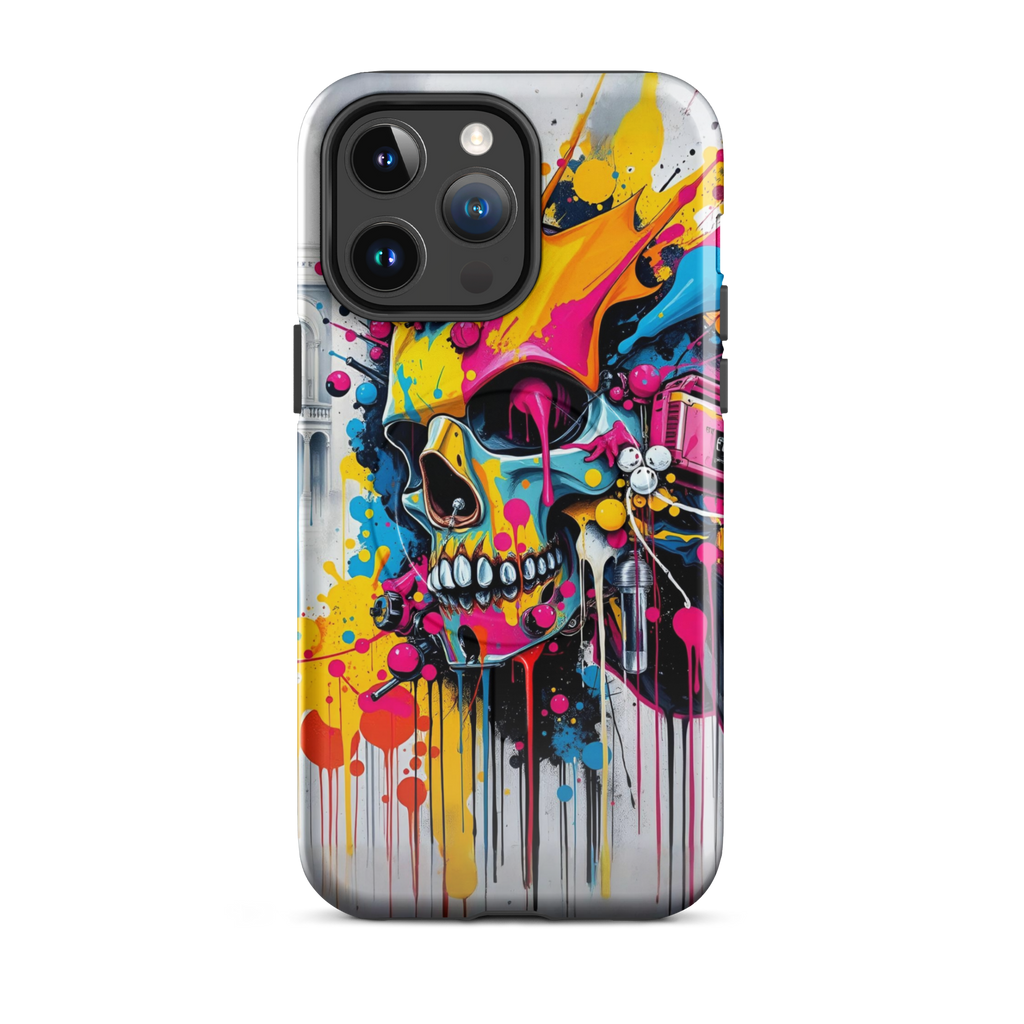 Coque iPhone TechNova Graffiti - Vue arrière avec artwork skull coloré et protection premium