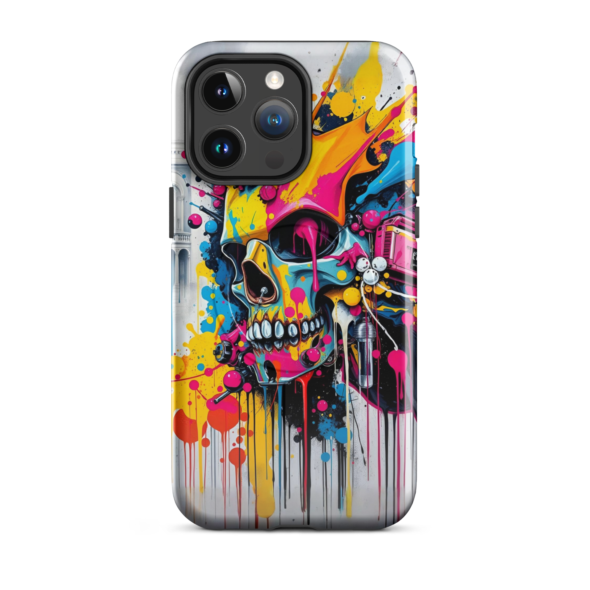 Coque iPhone TechNova Graffiti - Vue arrière avec artwork skull coloré et protection premium