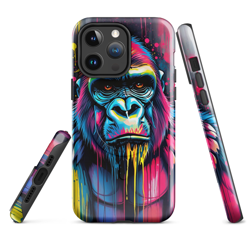 Coque iPhone MagSafe Graffiti Gorille TechNova - Design street art avec couleurs néon vibrantes