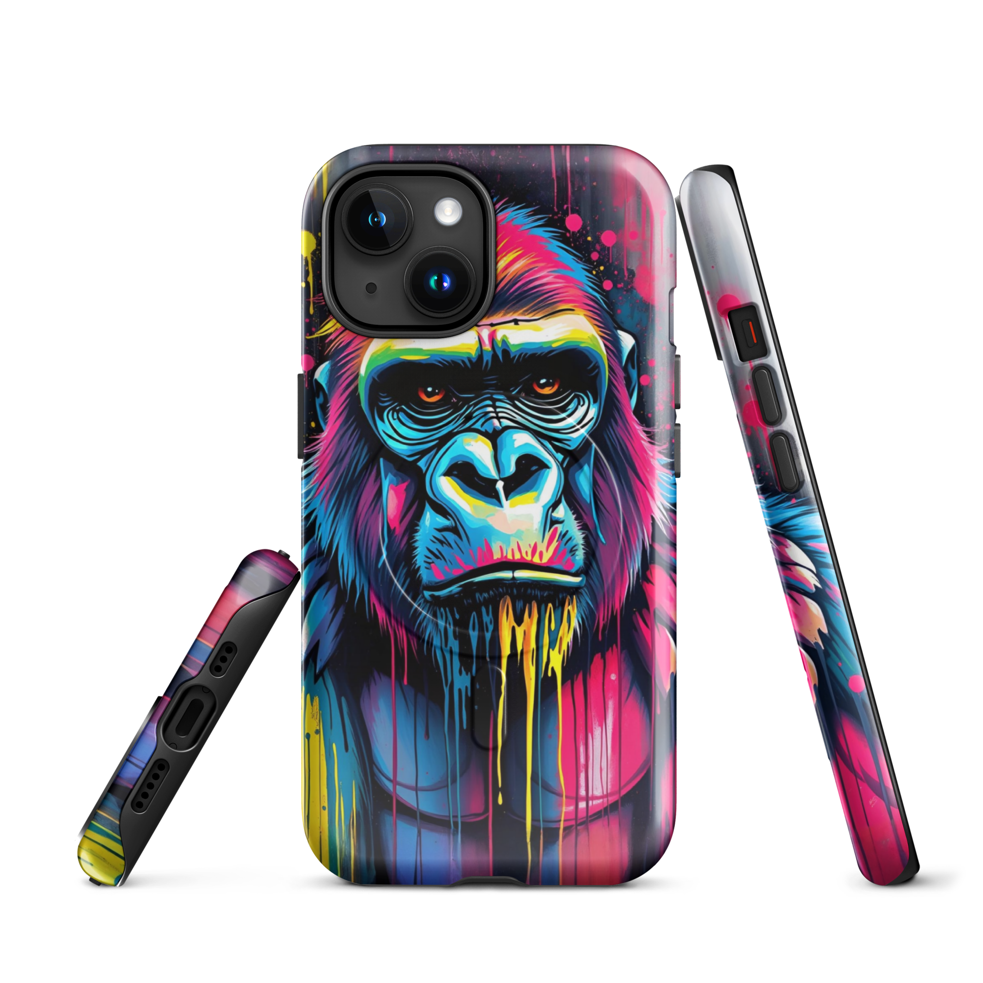 Coque iPhone MagSafe Graffiti Gorille TechNova - Design street art avec couleurs néon vibrantes