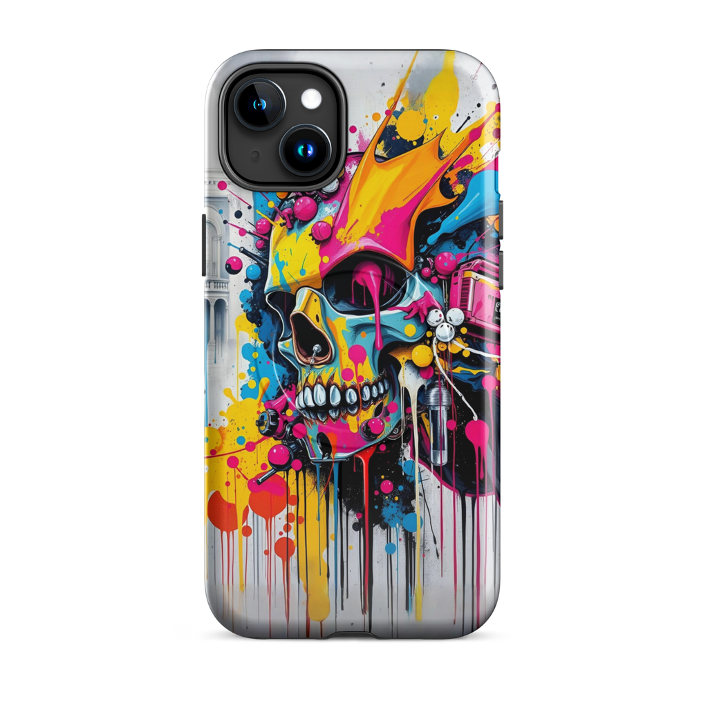 Coque iPhone TechNova Graffiti - Vue arrière avec artwork skull coloré et protection premium