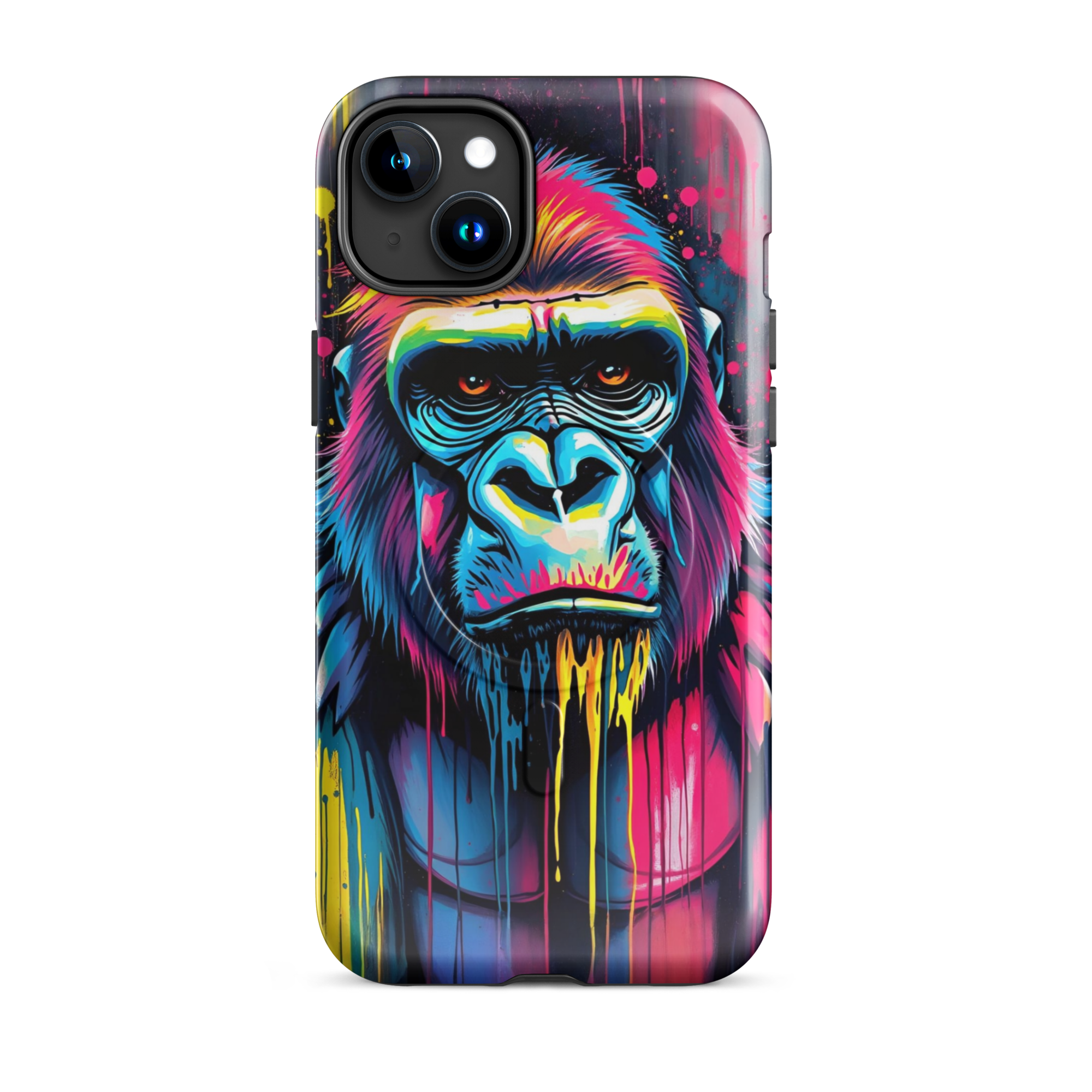 Coque iPhone MagSafe Graffiti Gorille TechNova - Design street art avec couleurs néon vibrantes