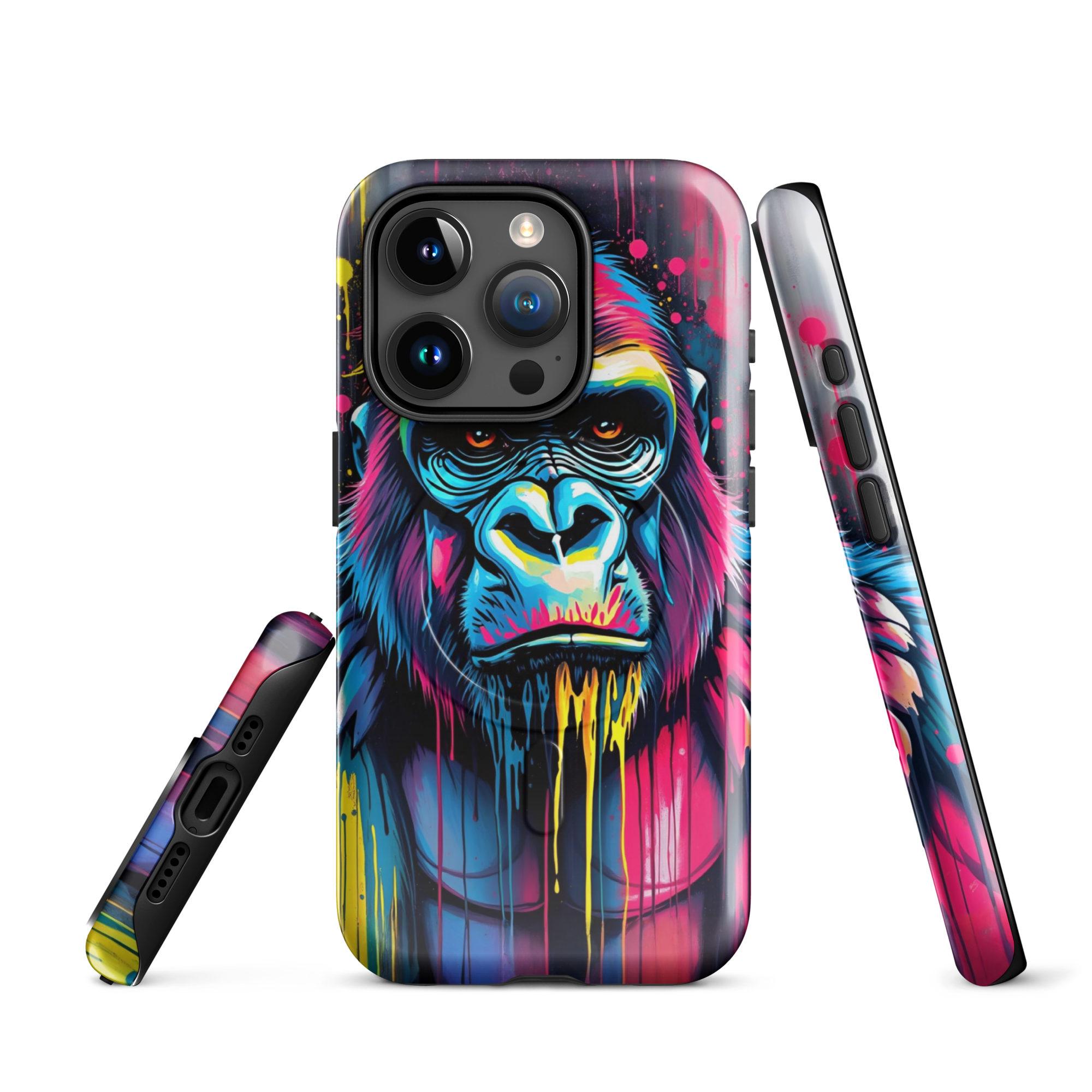 Coque iPhone MagSafe Graffiti Gorille TechNova - Design street art avec couleurs néon vibrantes