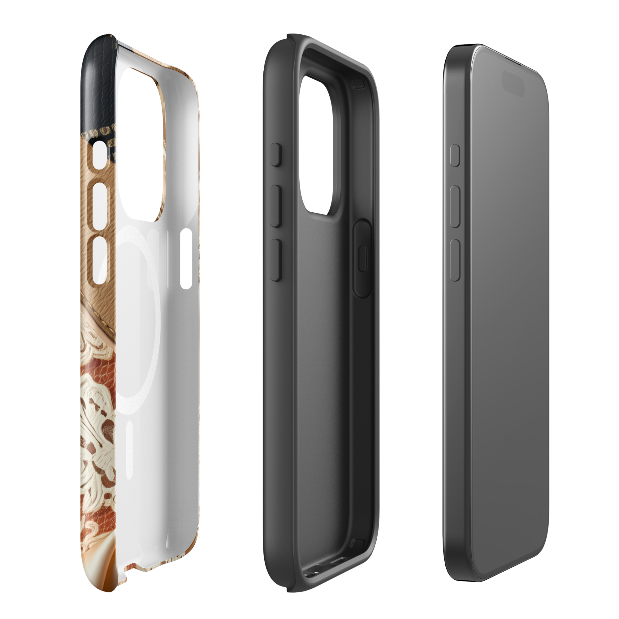 Coque iPhone MagSafe TechNova Couture Signature - Design premium haute couture avec protection renforcée et compatibilité MagSafe