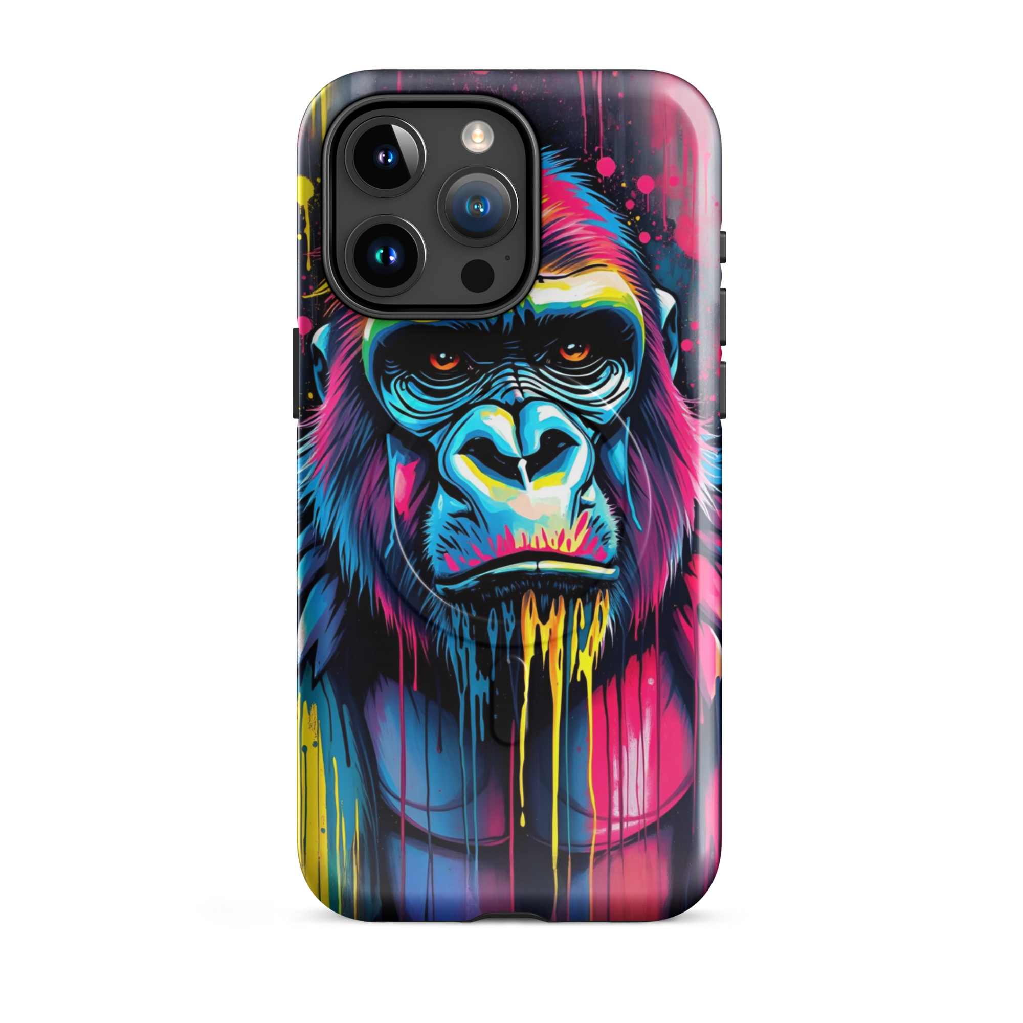 Coque iPhone MagSafe Graffiti Gorille TechNova - Design street art avec couleurs néon vibrantes