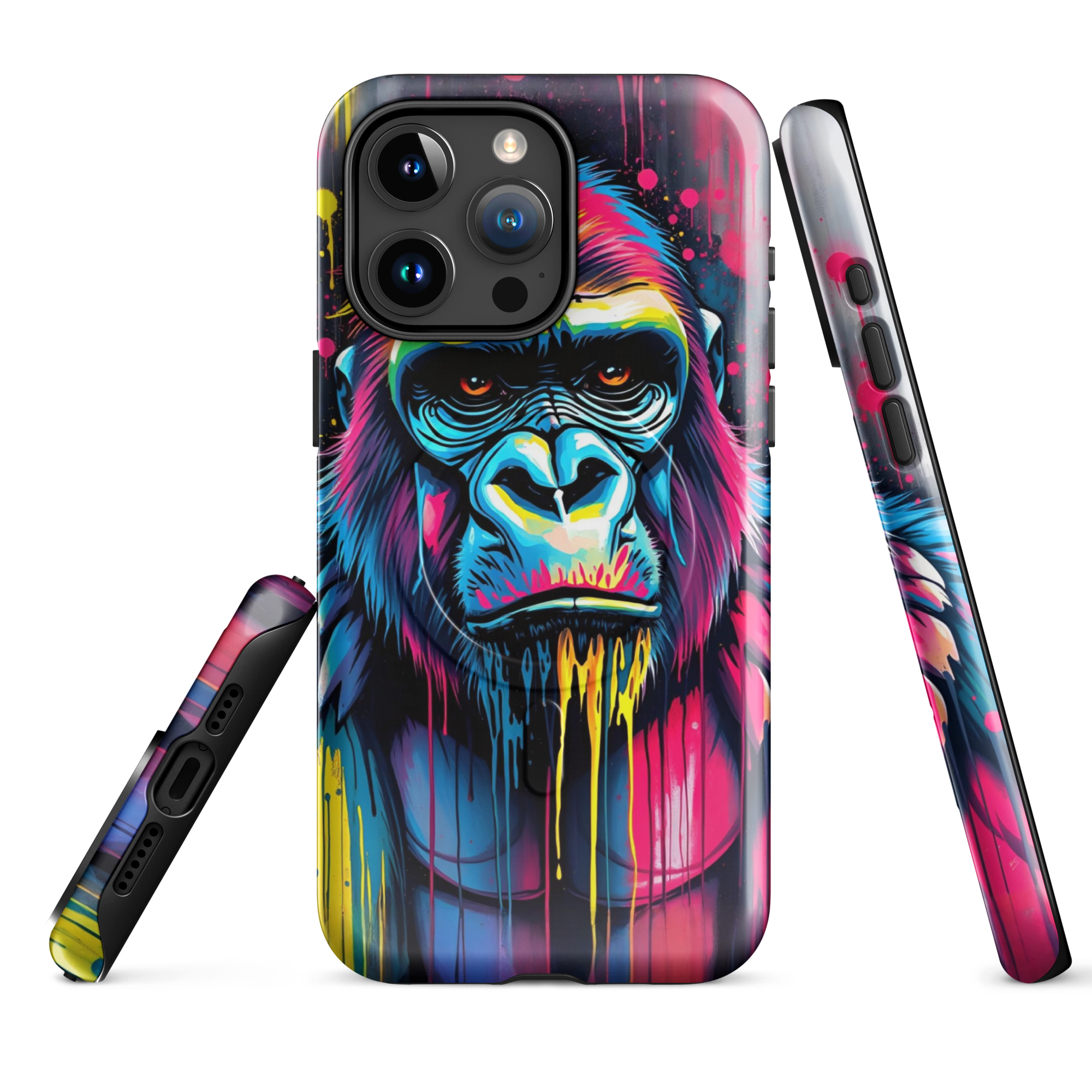 Coque iPhone MagSafe Graffiti Gorille TechNova - Design street art avec couleurs néon vibrantes