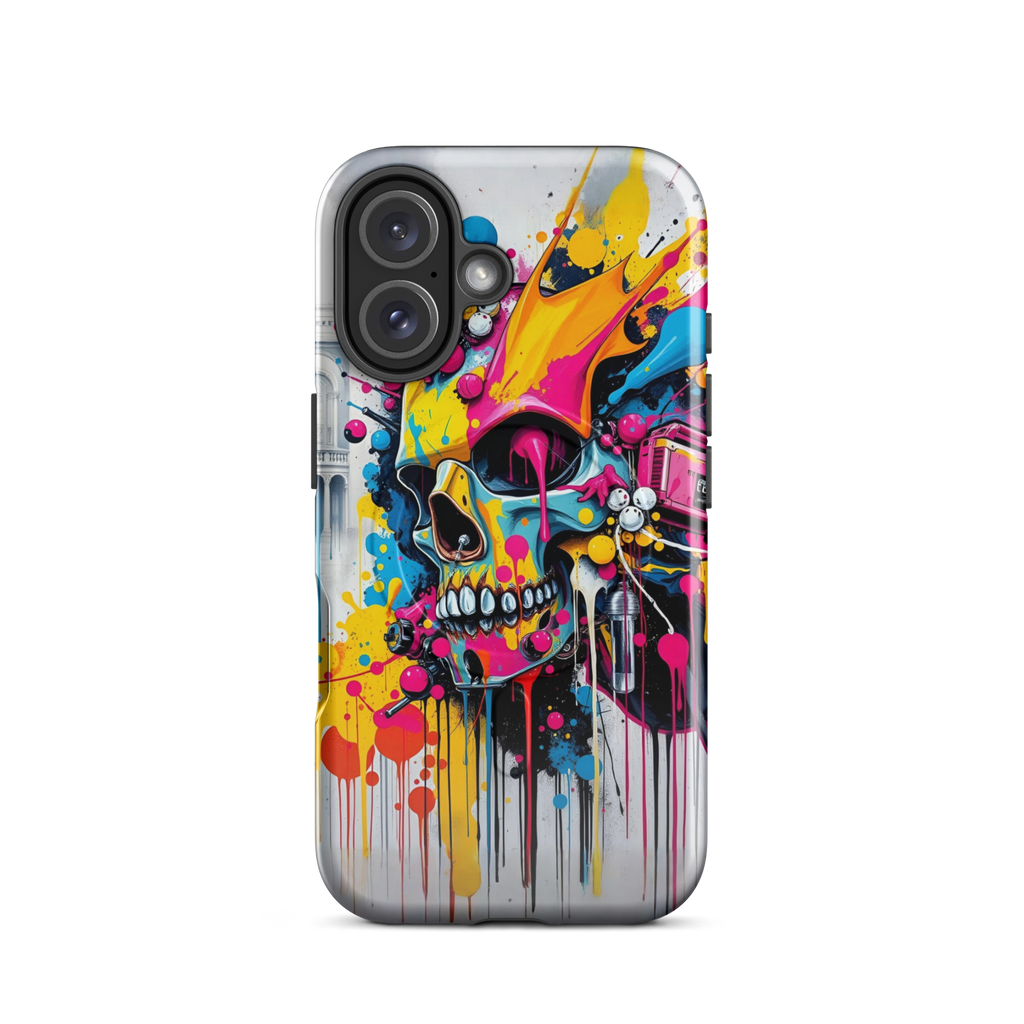Coque iPhone TechNova Graffiti - Vue arrière avec artwork skull coloré et protection premium