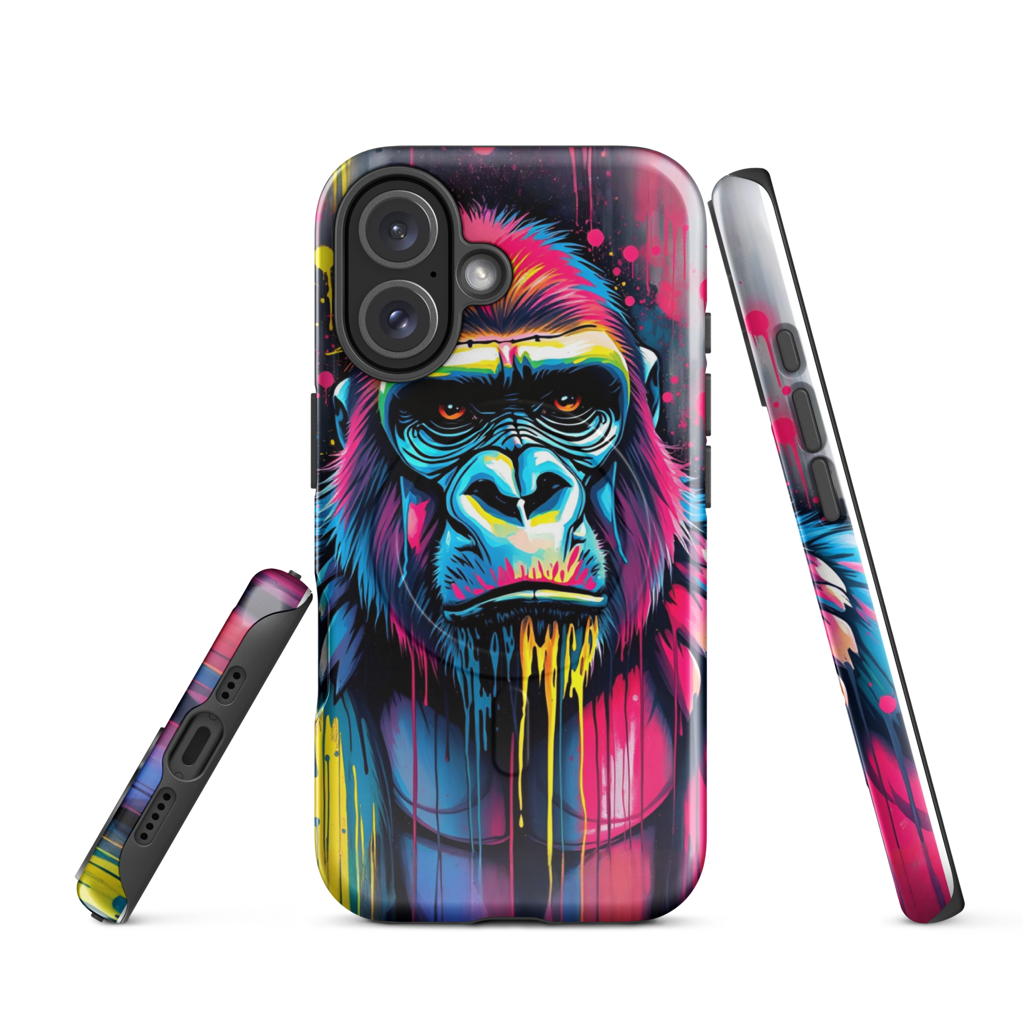 Coque iPhone MagSafe Graffiti Gorille TechNova - Design street art avec couleurs néon vibrantes