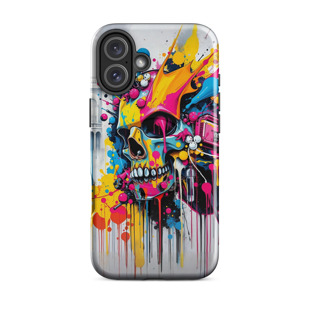 Coque iPhone TechNova Graffiti - Vue arrière avec artwork skull coloré et protection premium