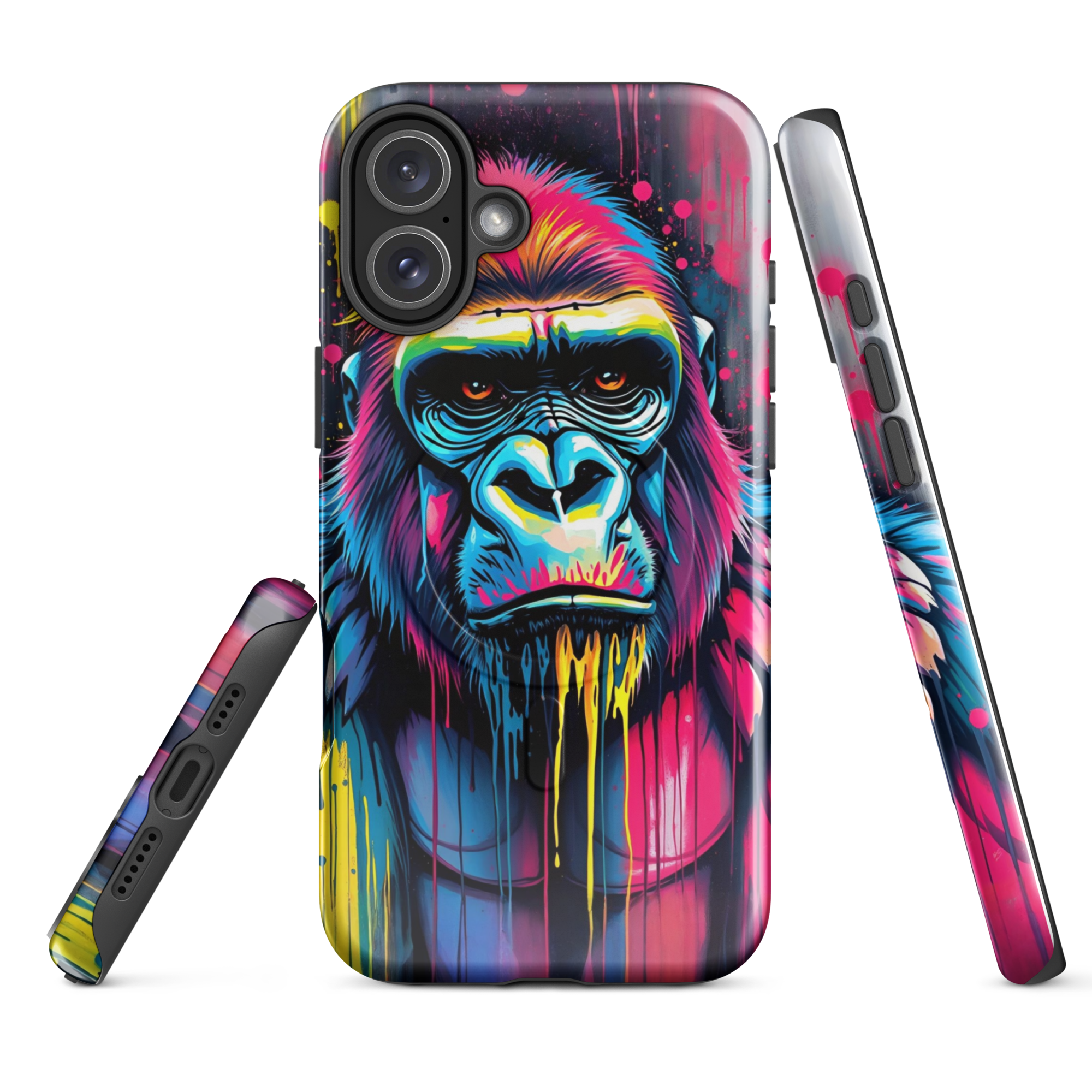 Coque iPhone MagSafe Graffiti Gorille TechNova - Design street art avec couleurs néon vibrantes
