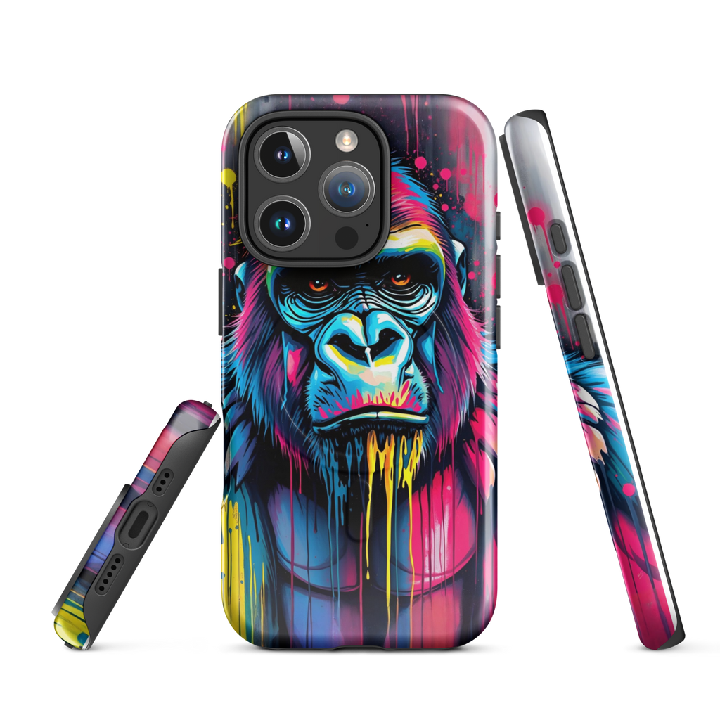 Coque iPhone MagSafe Graffiti Gorille TechNova - Design street art avec couleurs néon vibrantes