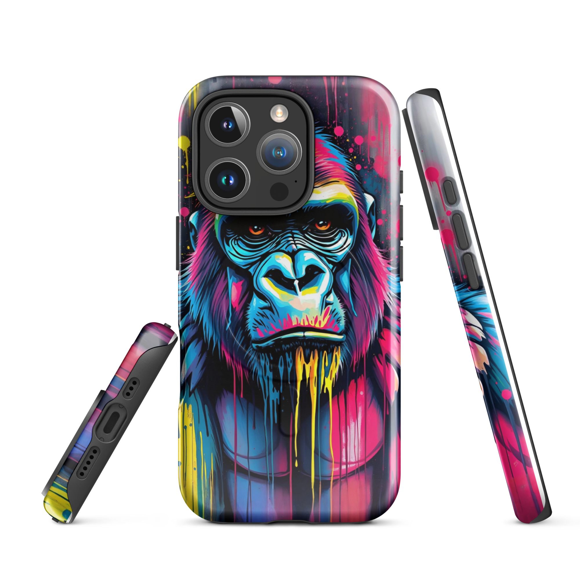 Coque iPhone MagSafe Graffiti Gorille TechNova - Design street art avec couleurs néon vibrantes