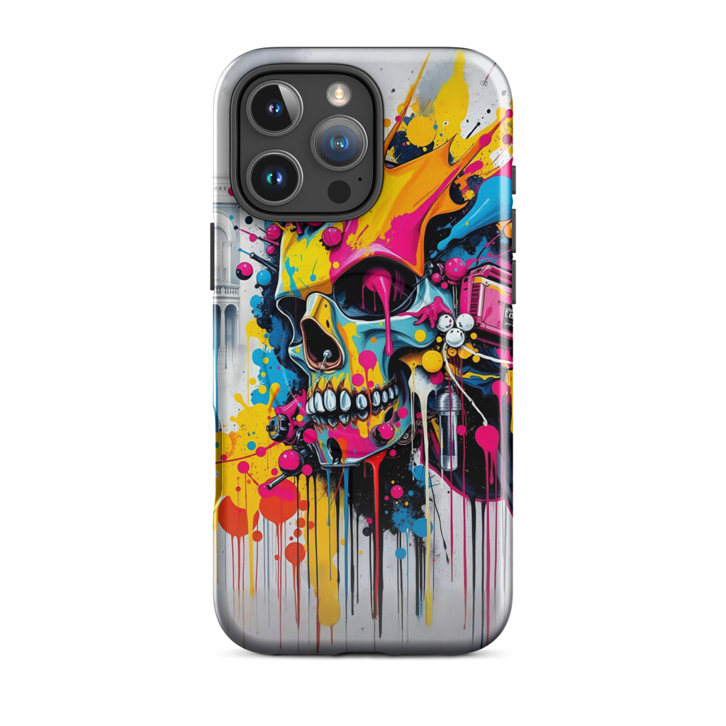 Coque iPhone TechNova Graffiti - Vue arrière avec artwork skull coloré et protection premium