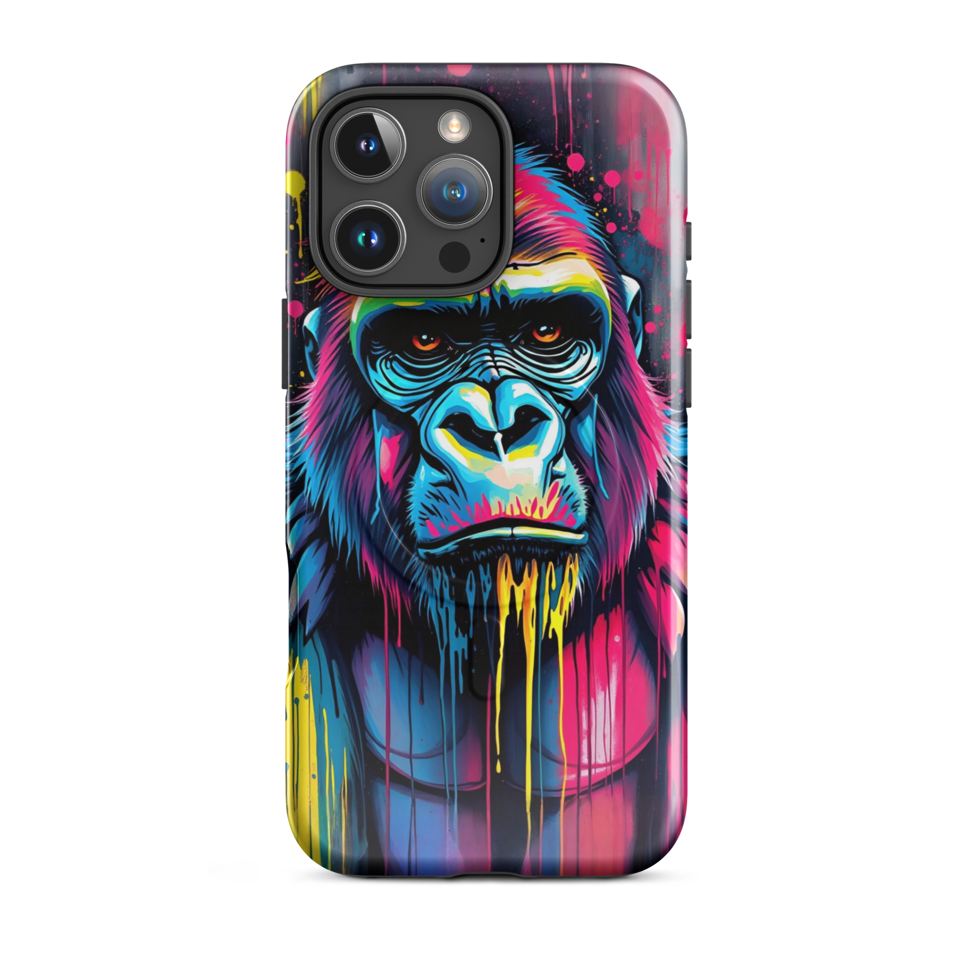 Coque iPhone MagSafe Graffiti Gorille TechNova - Design street art avec couleurs néon vibrantes