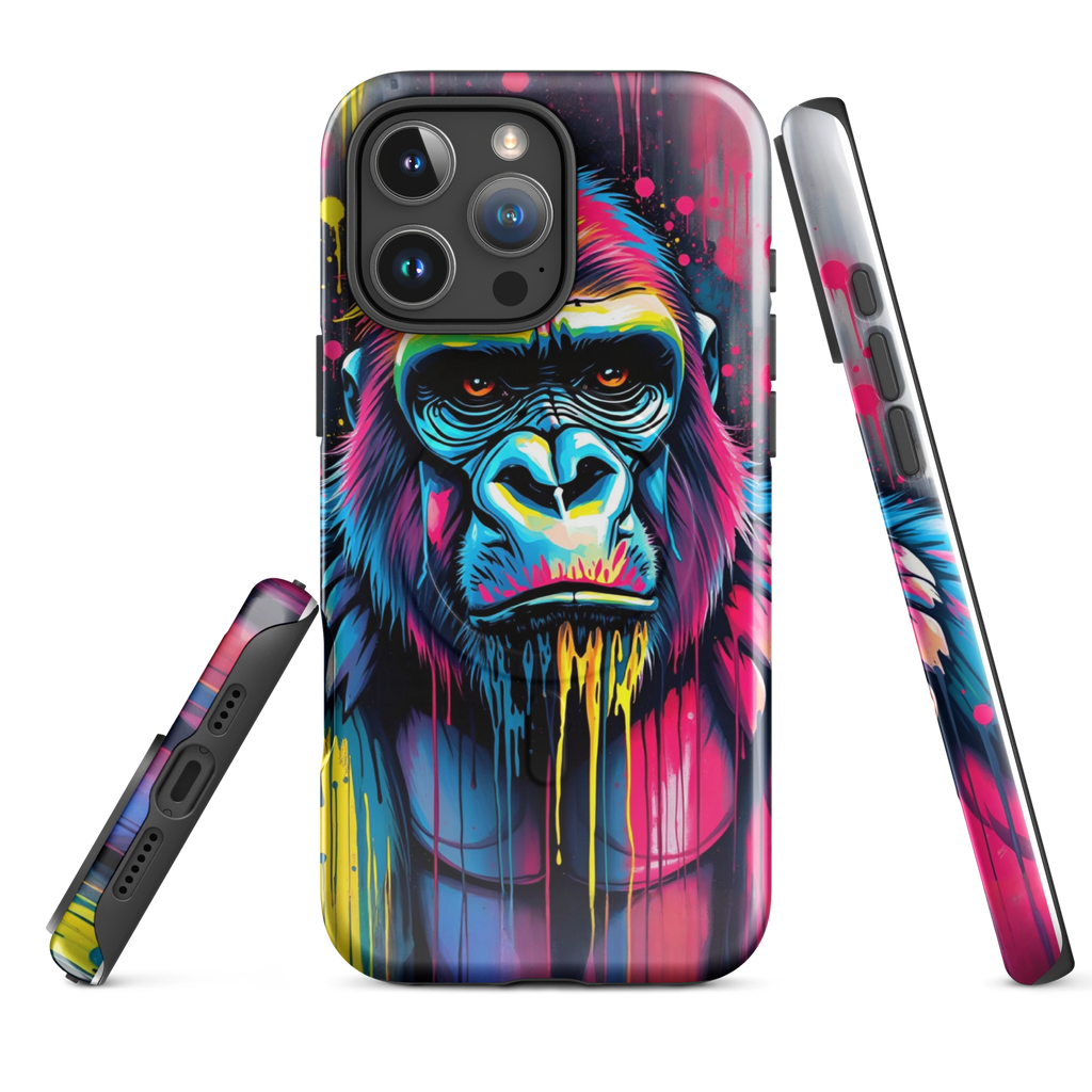 Coque iPhone MagSafe Graffiti Gorille TechNova - Design street art avec couleurs néon vibrantes