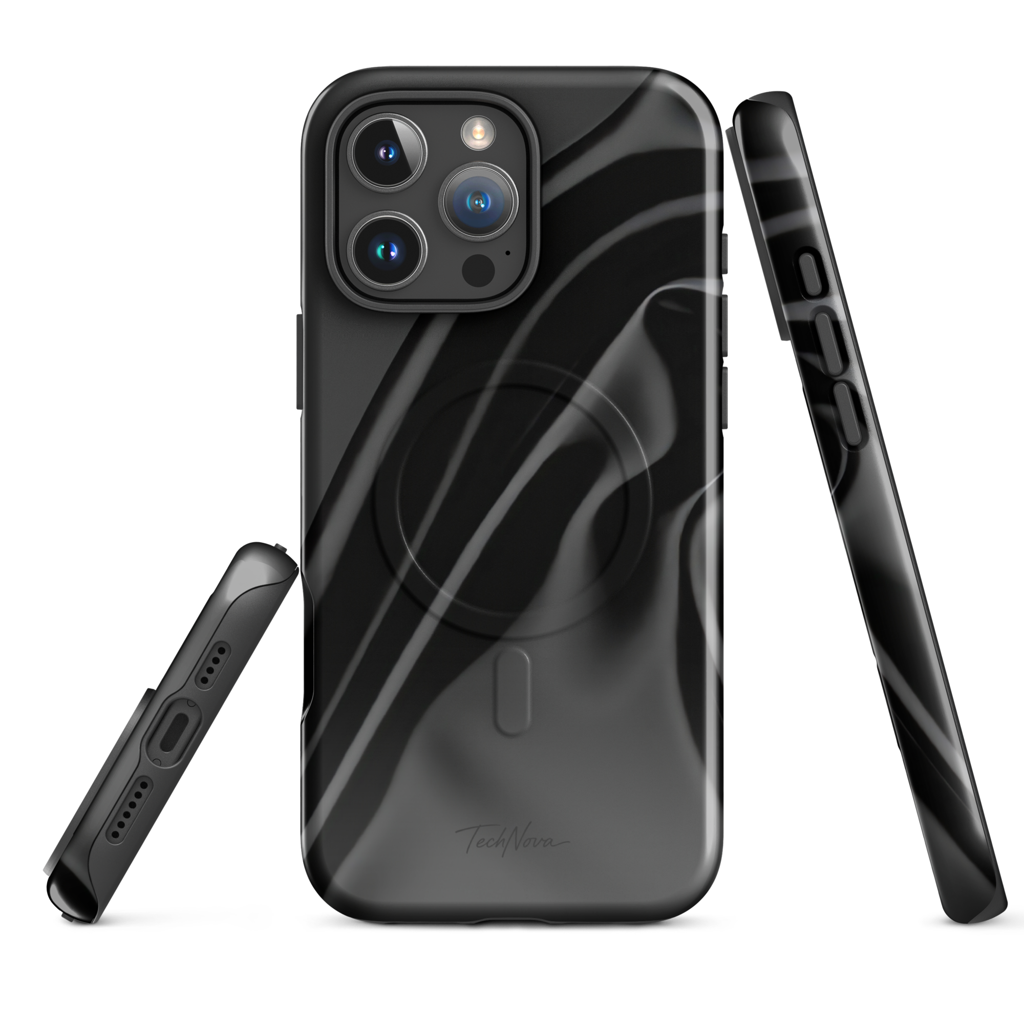 Coque iPhone MagSafe TechNova Couture Signature - Design premium haute couture avec protection renforcée et compatibilité MagSafe