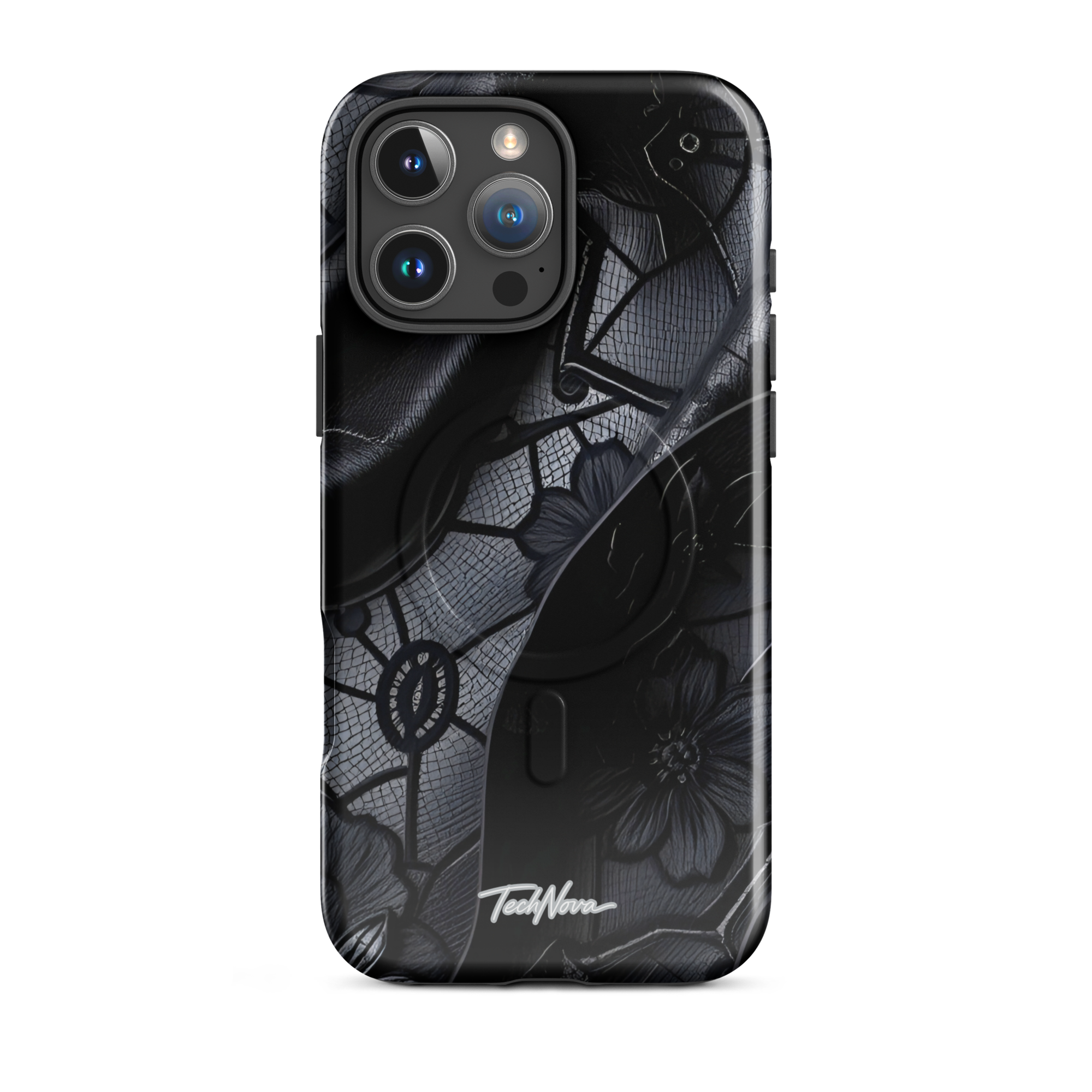 Coque iPhone MagSafe TechNova Couture Signature - Design premium haute couture avec protection renforcée et compatibilité MagSafe