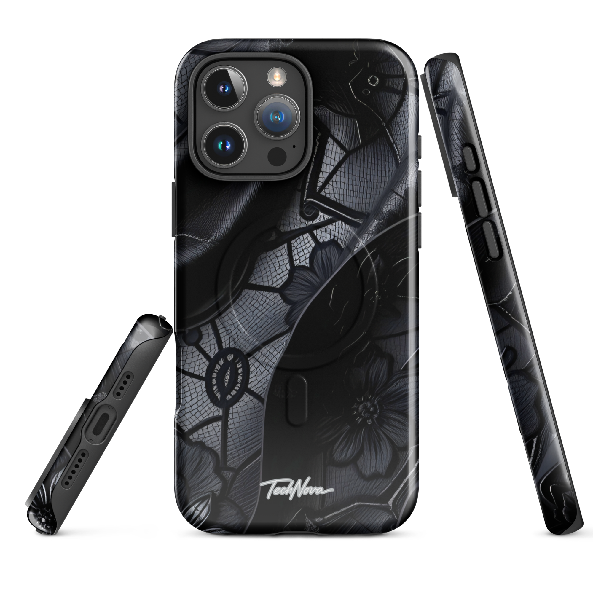 Coque iPhone MagSafe TechNova Couture Signature - Design premium haute couture avec protection renforcée et compatibilité MagSafe