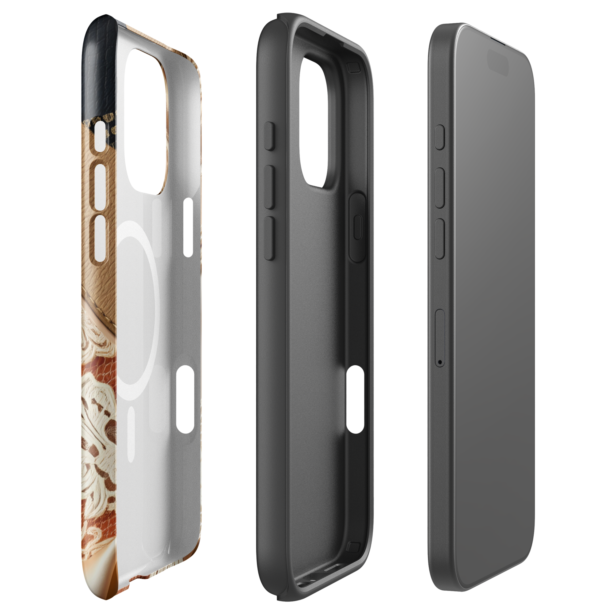 Coque iPhone MagSafe TechNova Couture Signature - Design premium haute couture avec protection renforcée et compatibilité MagSafe