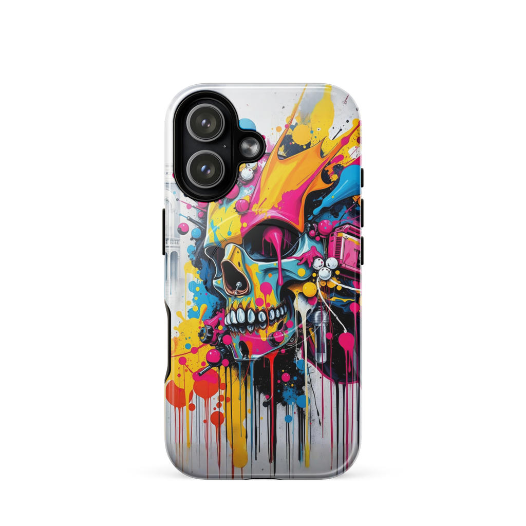 Coque iPhone TechNova Graffiti - Vue arrière avec artwork skull coloré et protection premium