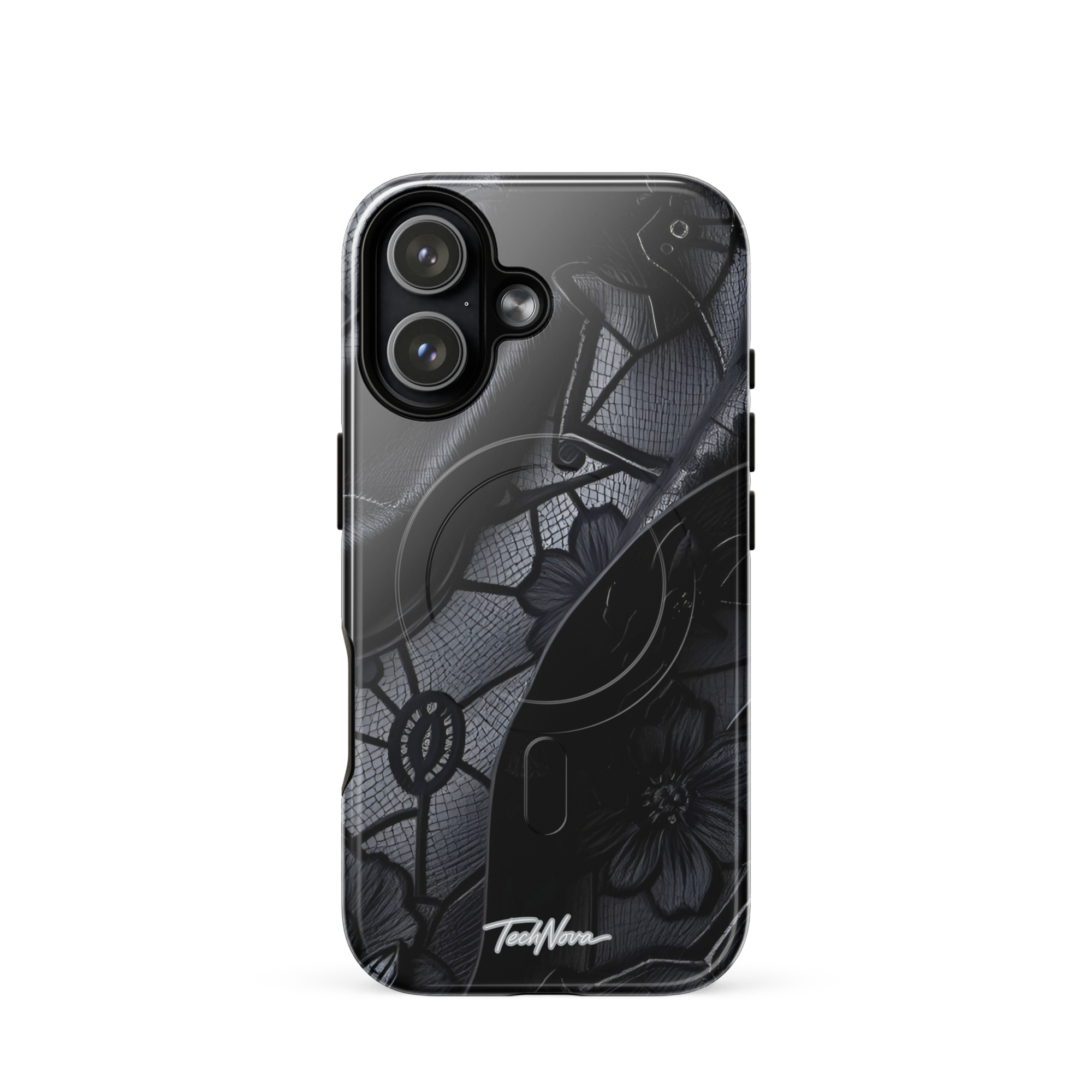 Coque iPhone MagSafe TechNova Couture Signature - Design premium haute couture avec protection renforcée et compatibilité MagSafe