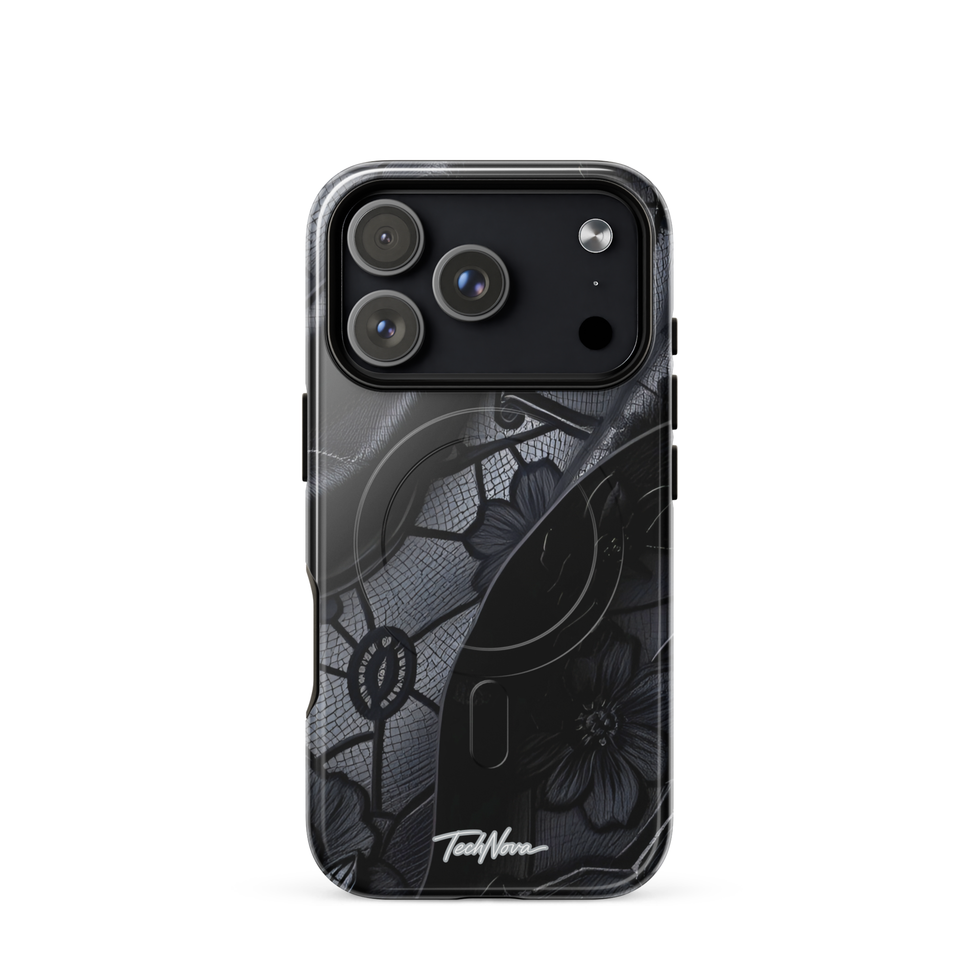 Coque iPhone MagSafe TechNova Couture Signature - Design premium haute couture avec protection renforcée et compatibilité MagSafe