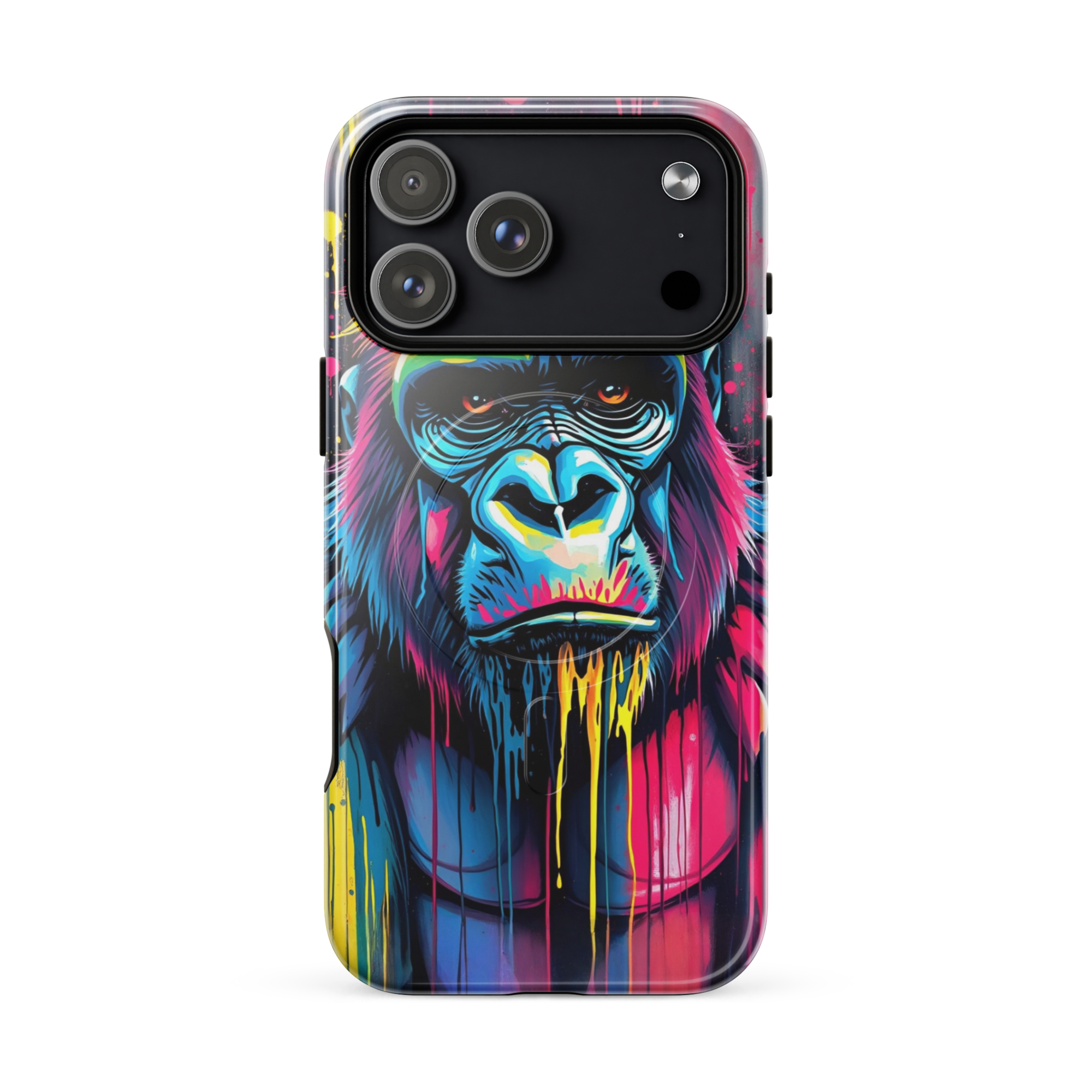 Coque iPhone MagSafe Graffiti Gorille TechNova - Design street art avec couleurs néon vibrantes