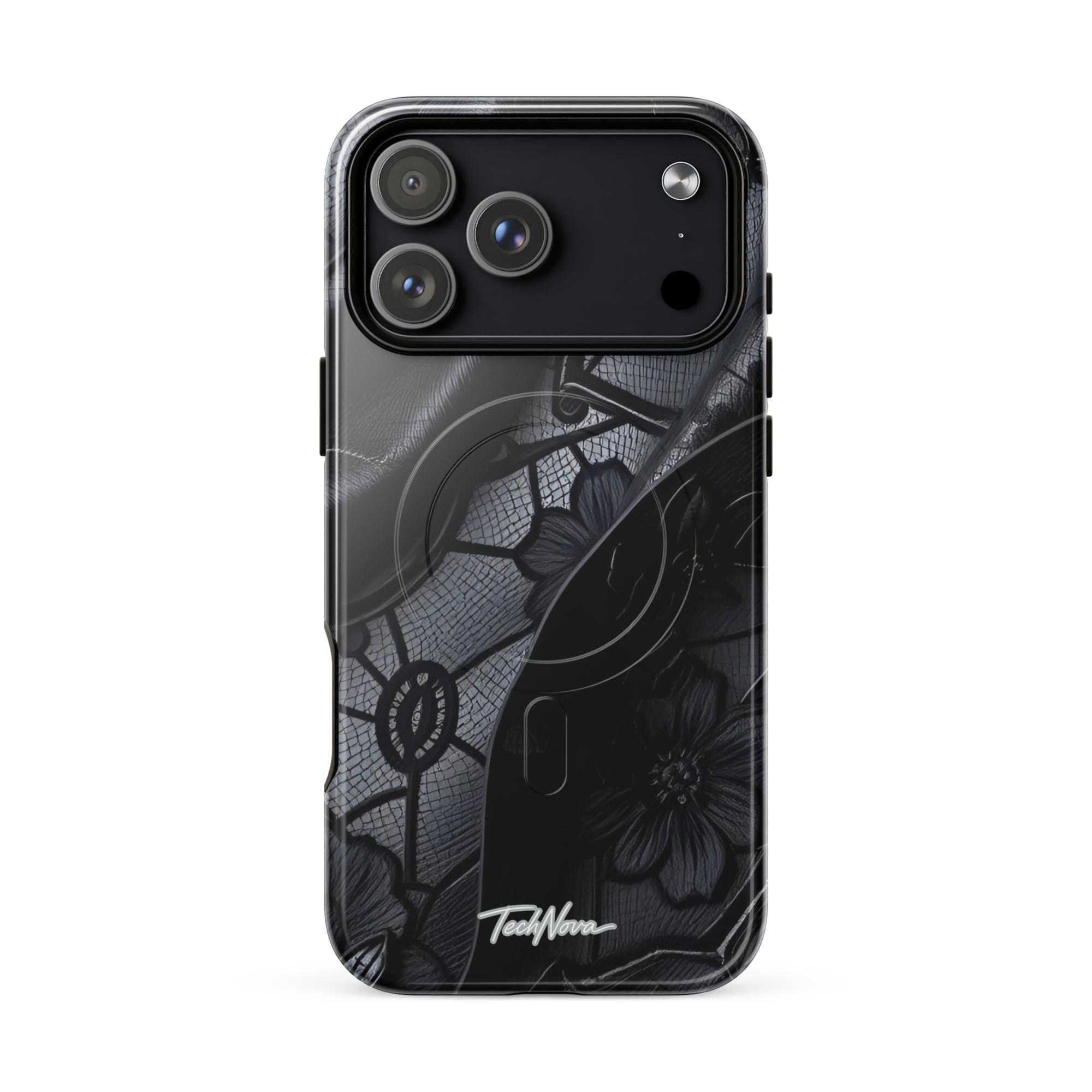 Coque iPhone MagSafe TechNova Couture Signature - Design premium haute couture avec protection renforcée et compatibilité MagSafe