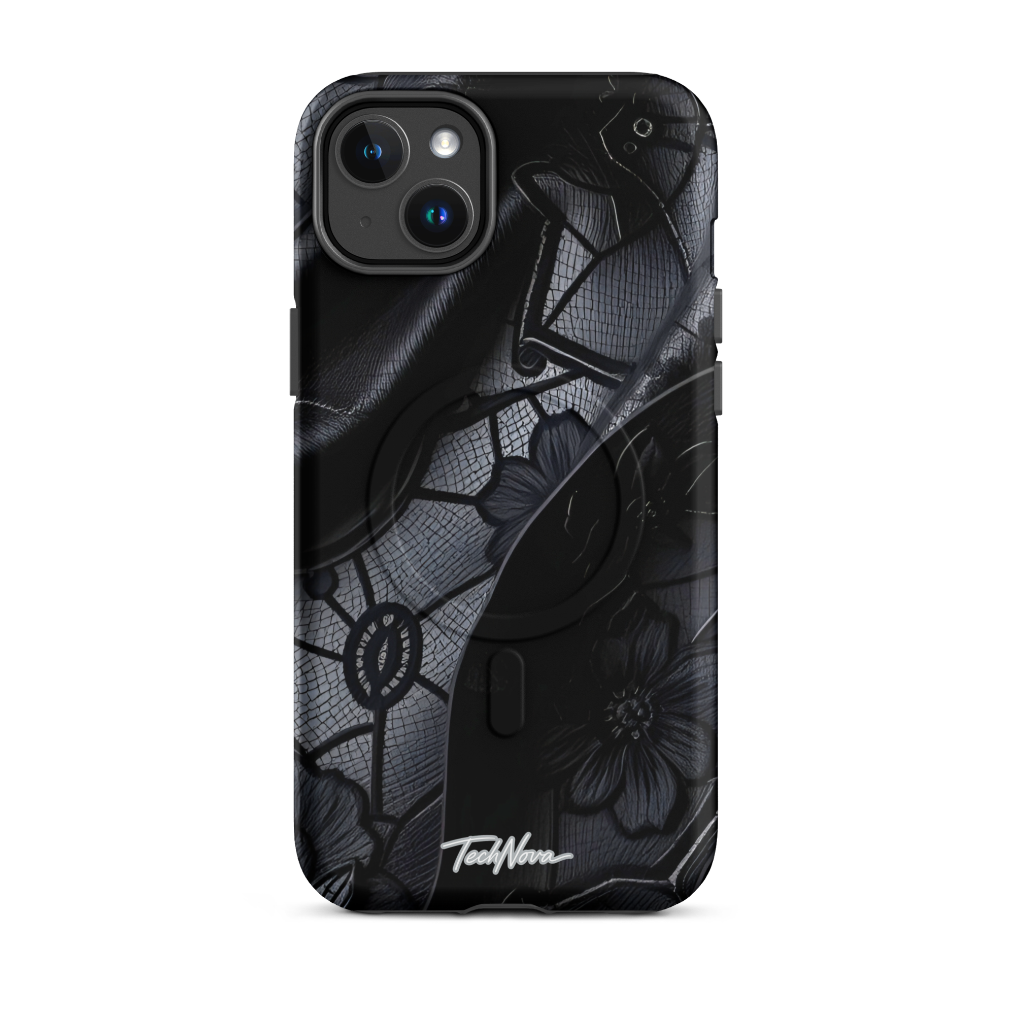 Coque iPhone MagSafe TechNova Couture Signature - Design premium haute couture avec protection renforcée et compatibilité MagSafe