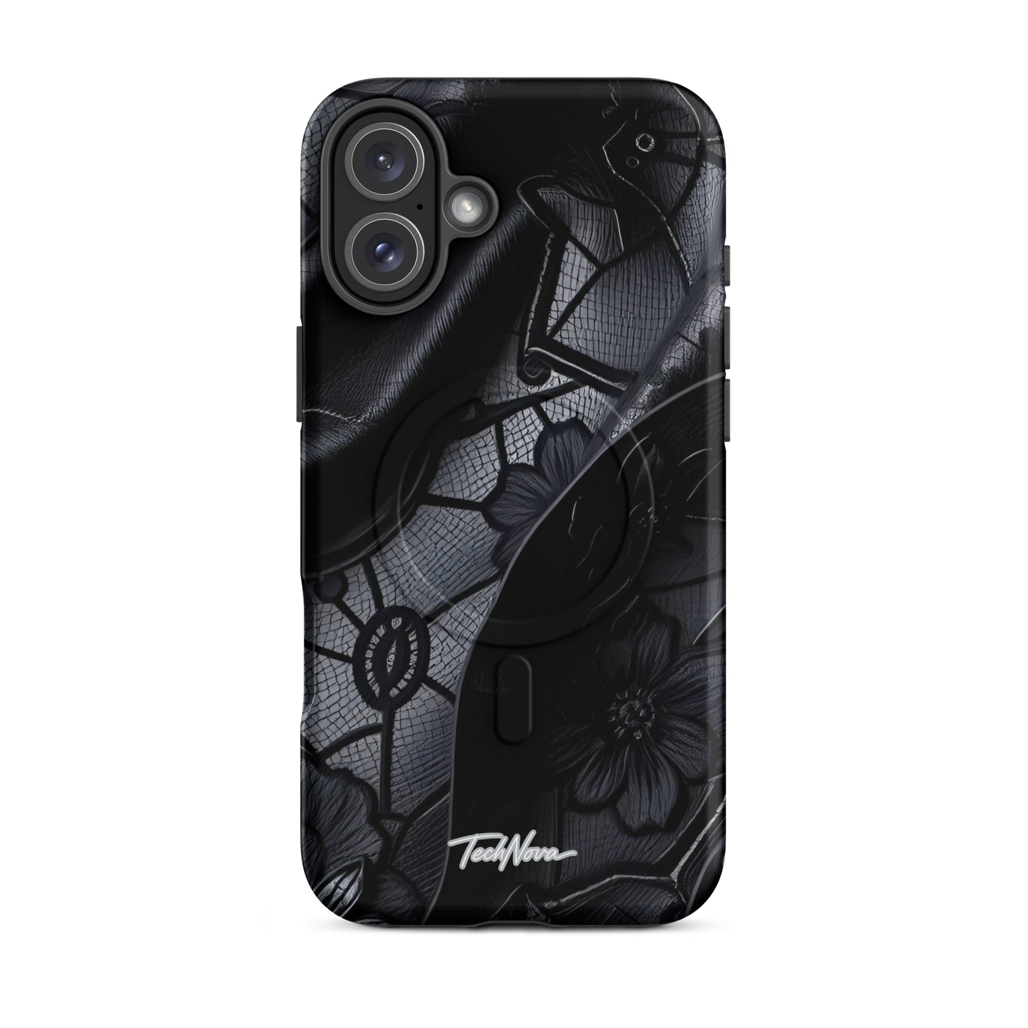 Coque iPhone MagSafe TechNova Couture Signature - Design premium haute couture avec protection renforcée et compatibilité MagSafe