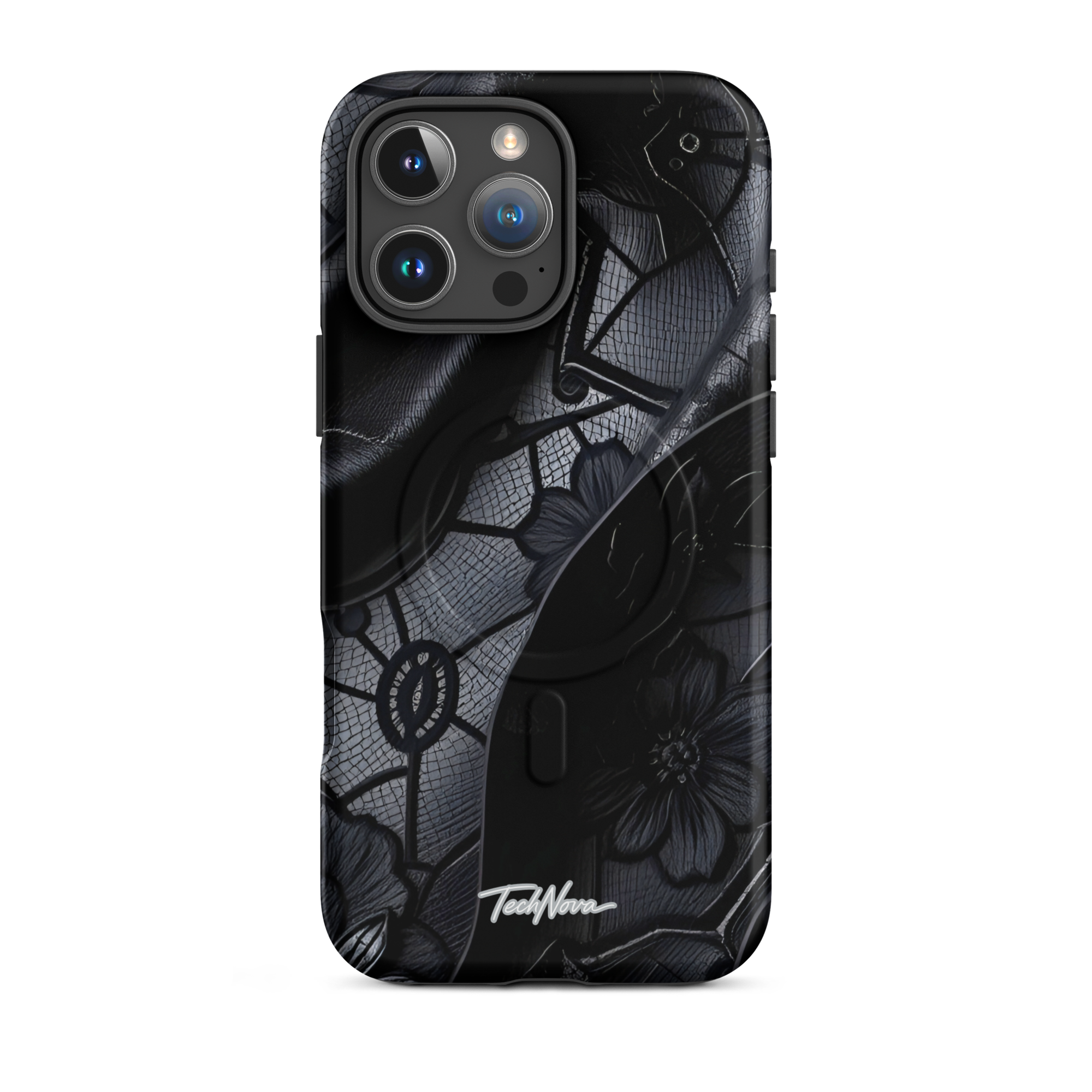 Coque iPhone MagSafe TechNova Couture Signature - Design premium haute couture avec protection renforcée et compatibilité MagSafe