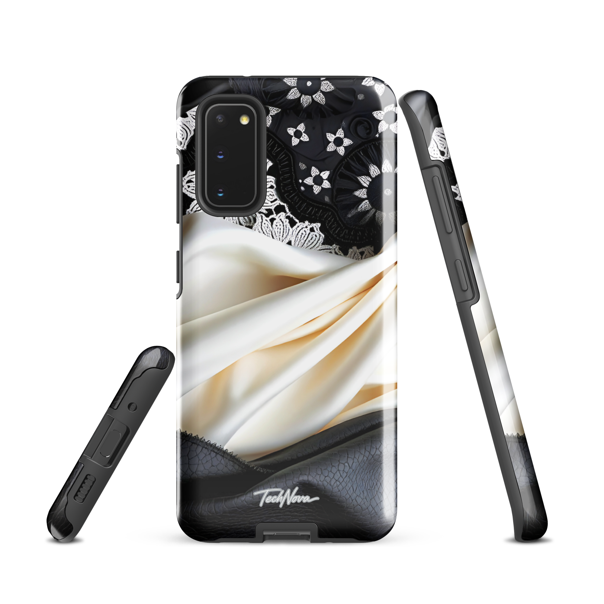 Coque Samsung TechNova Couture Signature - Protection premium haute couture double couche avec charge par induction