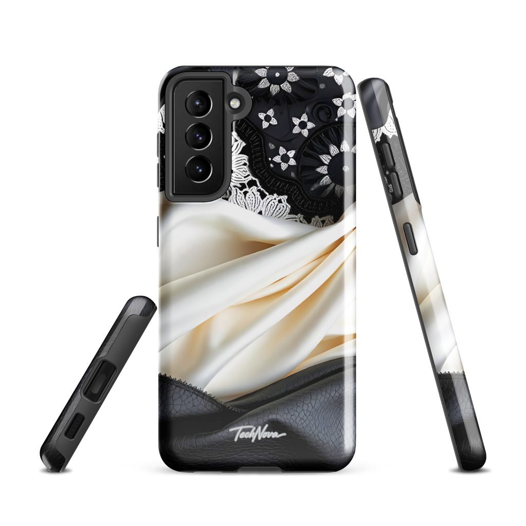 Coque Samsung TechNova Couture Signature - Protection premium haute couture double couche avec charge par induction