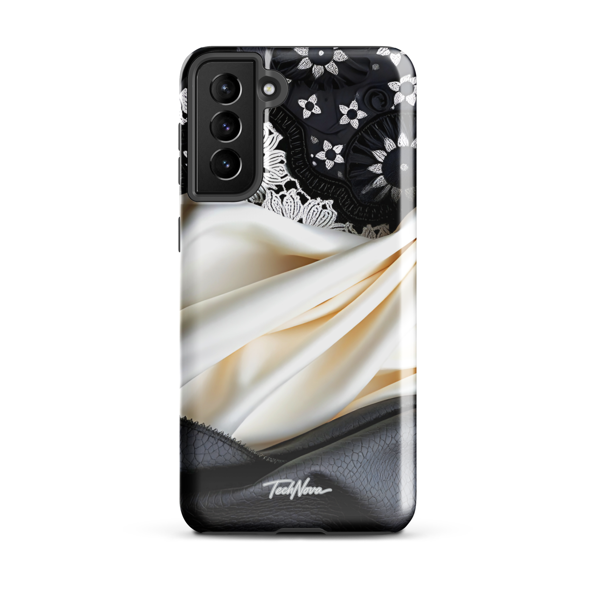 Coque Samsung TechNova Couture Signature - Protection premium haute couture double couche avec charge par induction