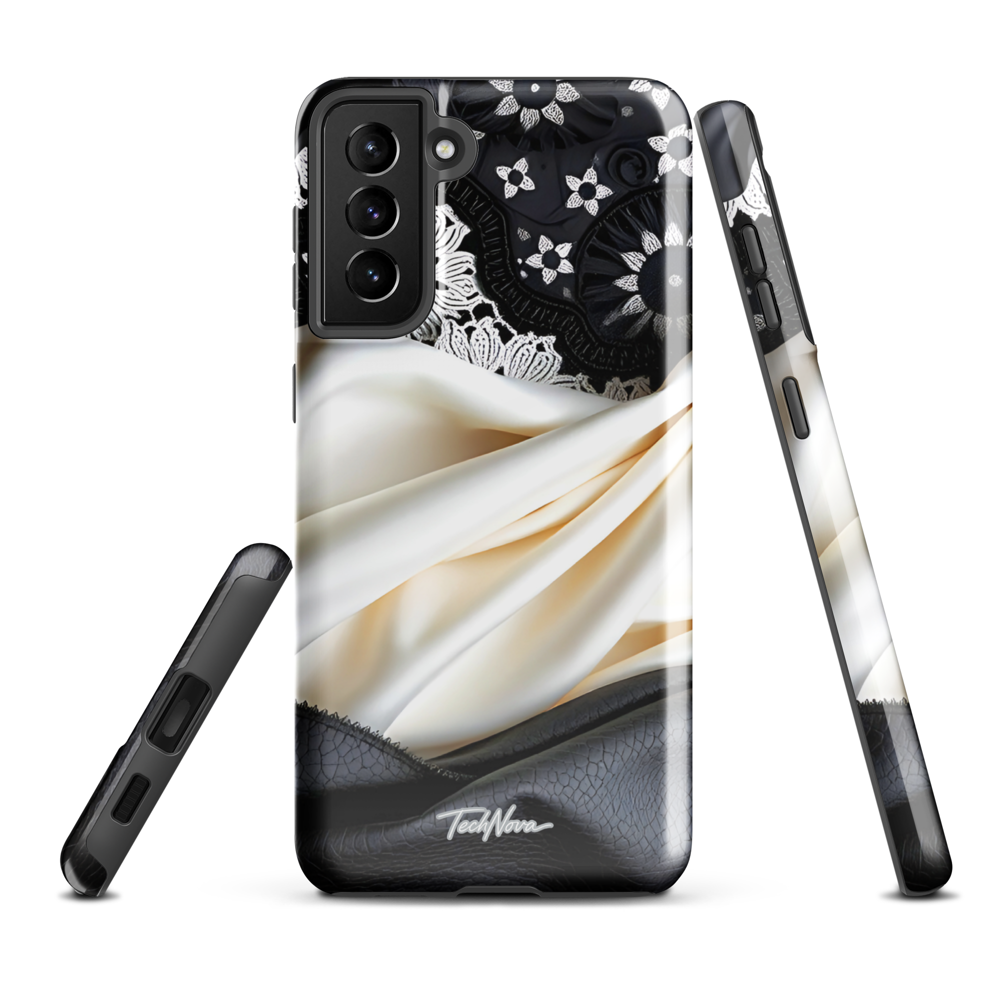 Coque Samsung TechNova Couture Signature - Protection premium haute couture double couche avec charge par induction