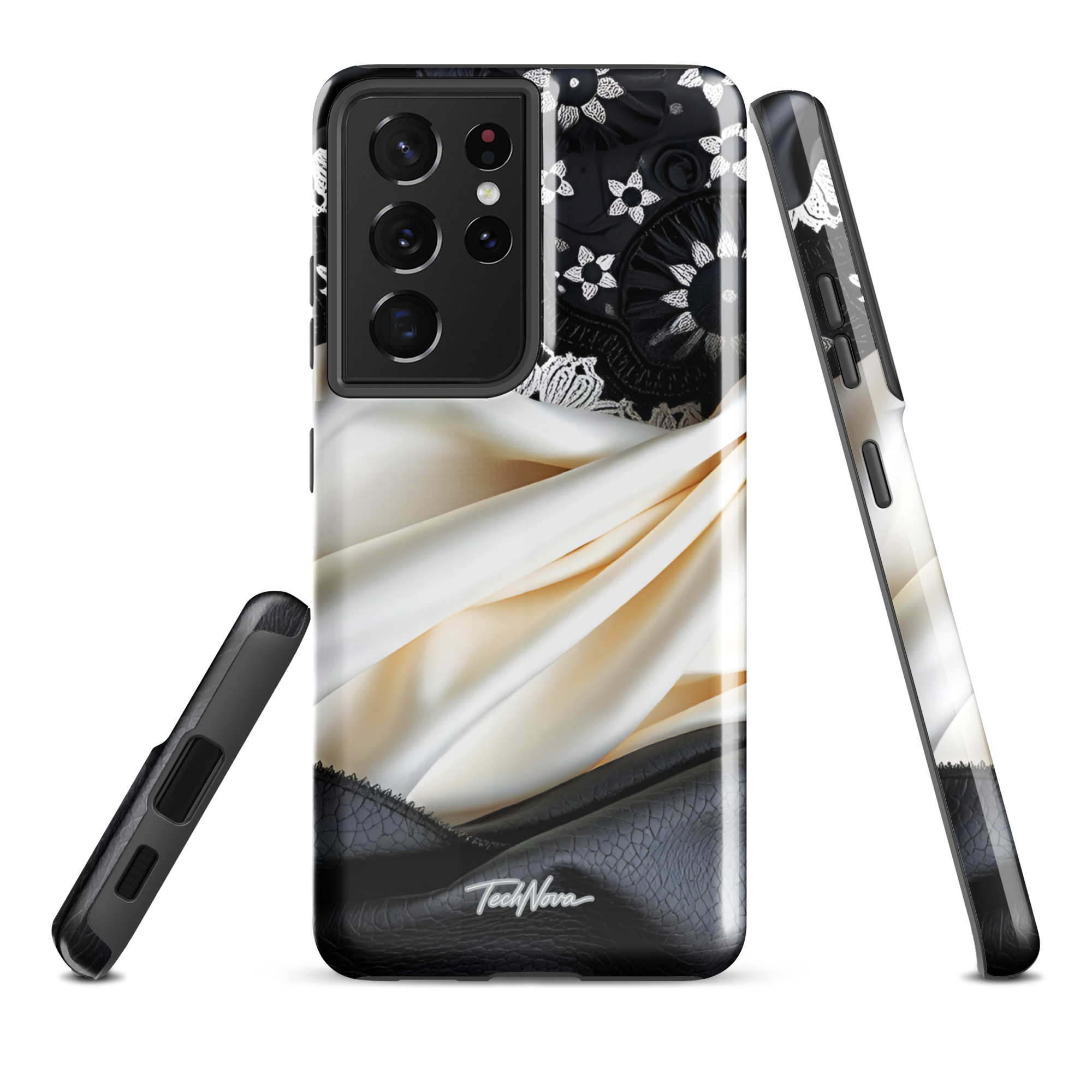 Coque Samsung TechNova Couture Signature - Protection premium haute couture double couche avec charge par induction