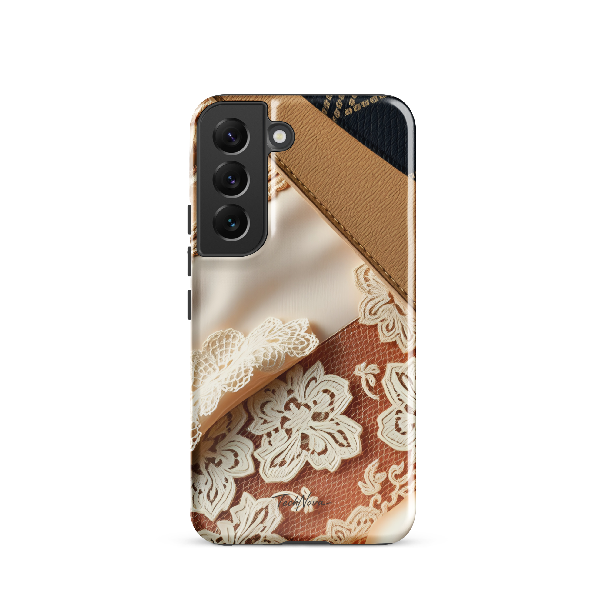 Coque Samsung TechNova Couture Signature - Protection premium haute couture double couche avec charge par induction