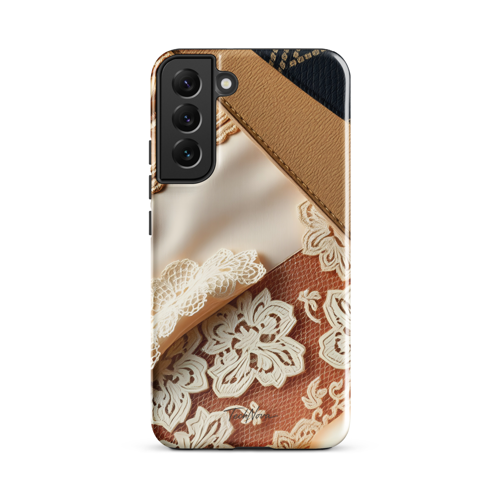 Coque Samsung TechNova Couture Signature - Protection premium haute couture double couche avec charge par induction